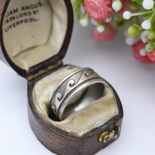 Vintage Silver Wave Form Ring - Wave Pattern Band | UK Size - O 1/2 | US Size - 7 3/4