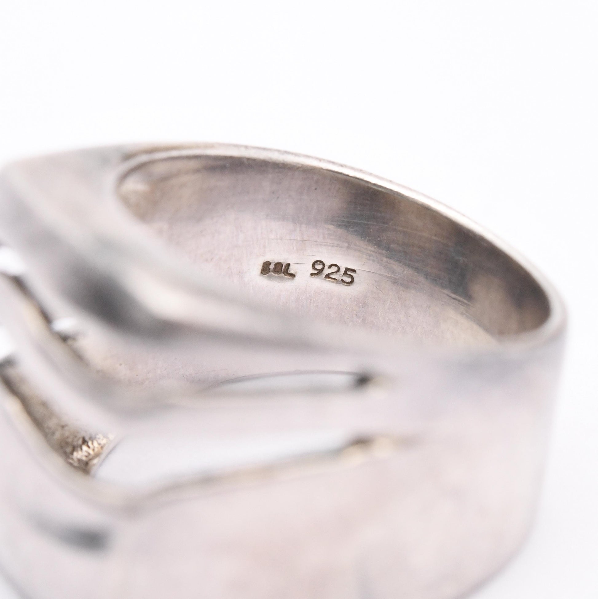 Vintage Sterling Silver Signet Ring - Chunky | Modernist Style | UK Size - N | US Size - 7