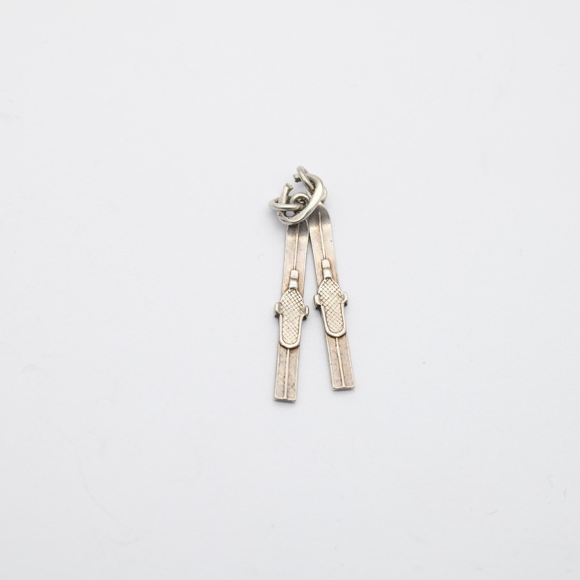 Vintage Sterling Silver Ski's Charm Pendant - Skiing | Ski | Snow Sport | Winter | Gift for Charm Bracelet