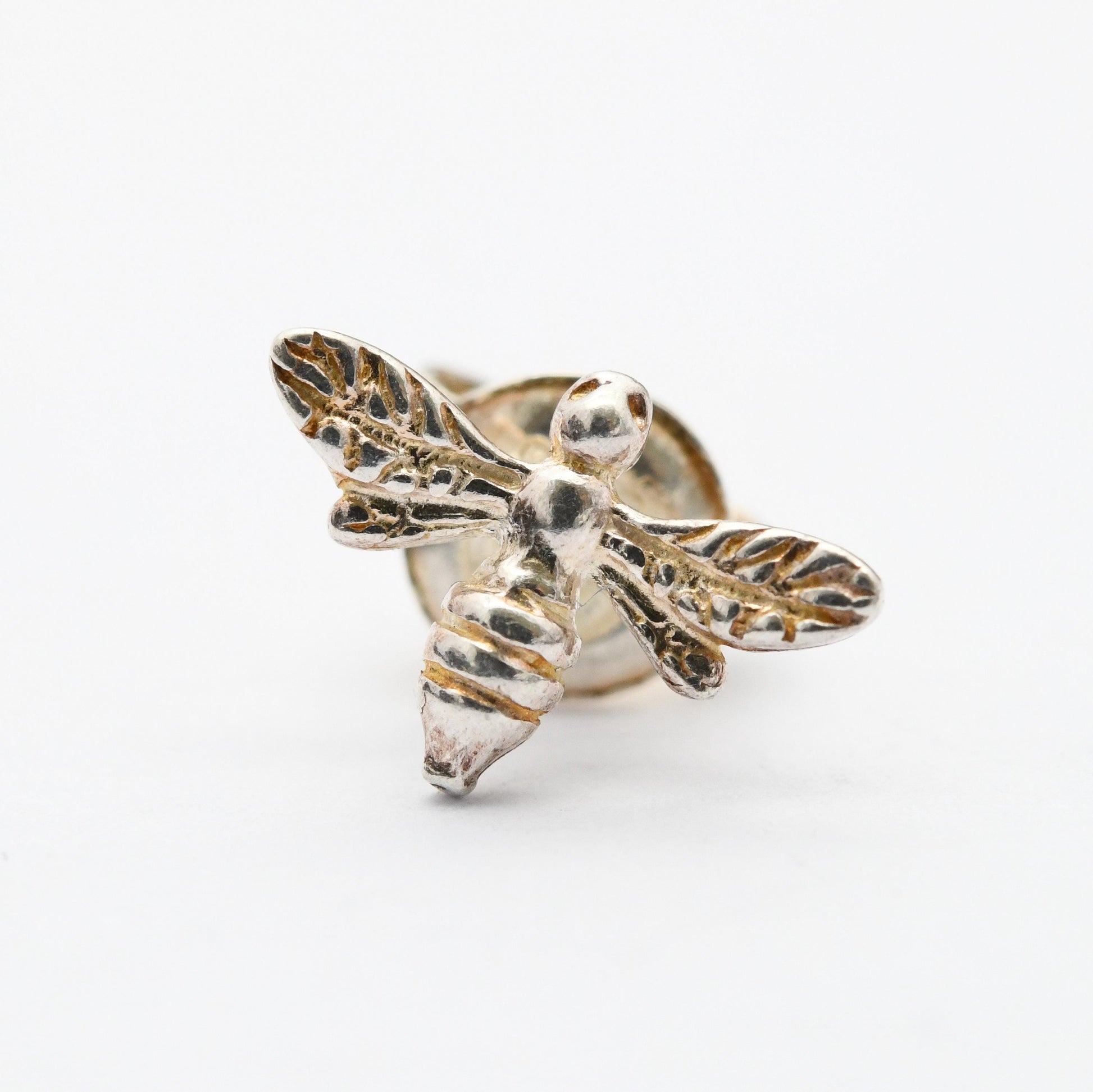 Sterling Silver Bumble Bee Stud Earrings - Bee | Insect Jewellery | Bee Earrings | Studs | Butterfly Clasp