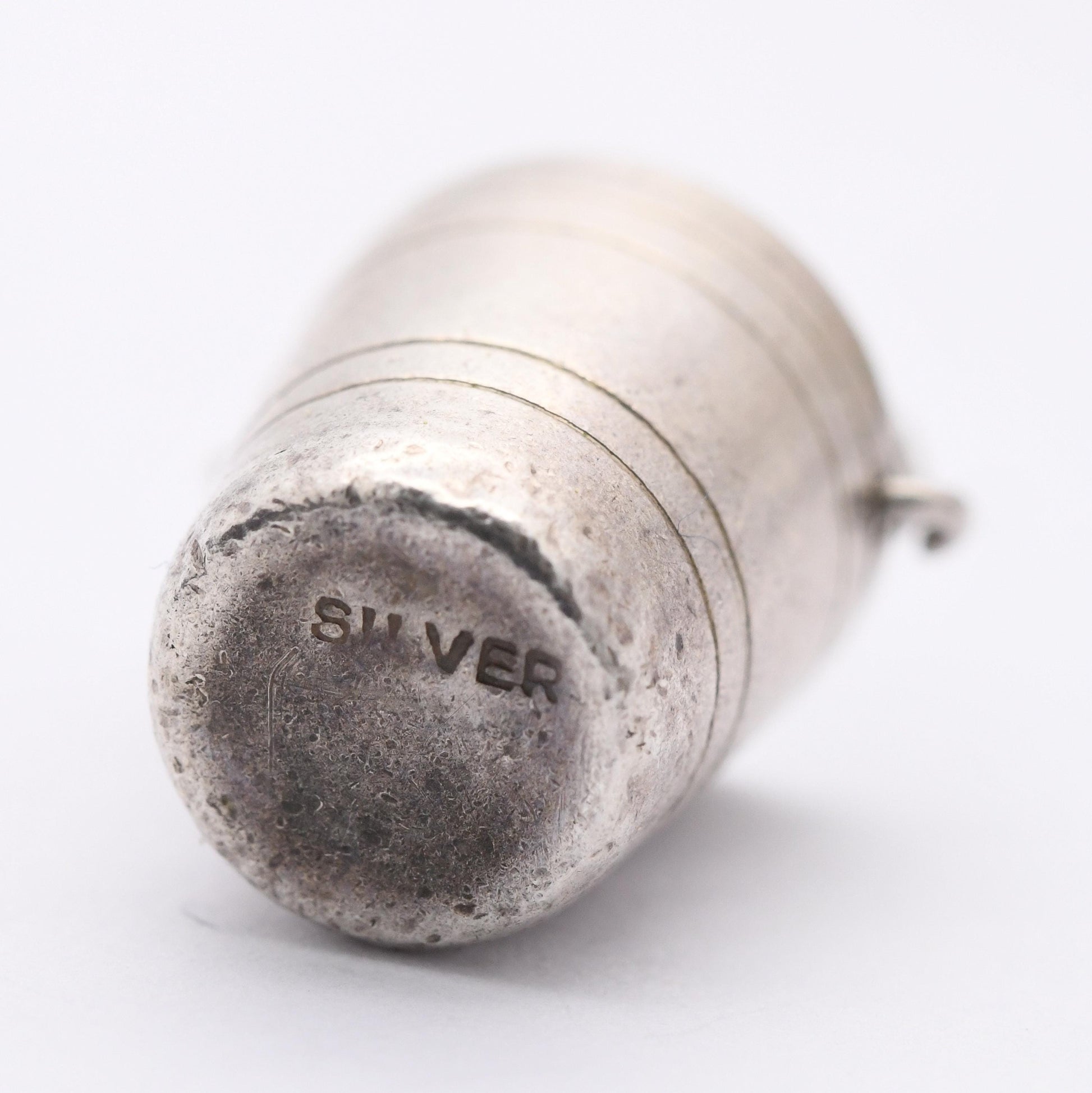Vintage Sterling Silver Bucket Charm Pendant - Cute Water Bucket | Large | Gift for Charm Bracelet