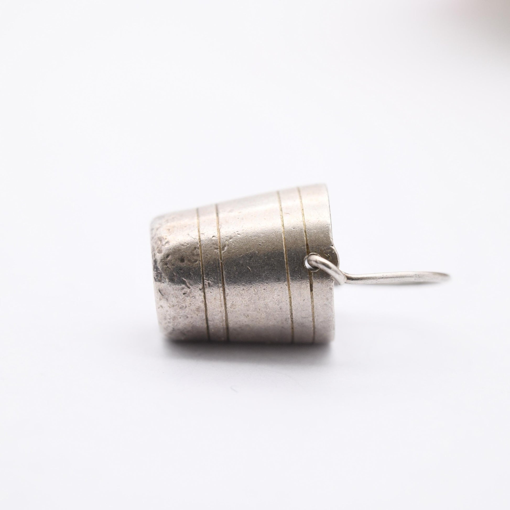 Vintage Sterling Silver Bucket Charm Pendant - Cute Water Bucket | Large | Gift for Charm Bracelet