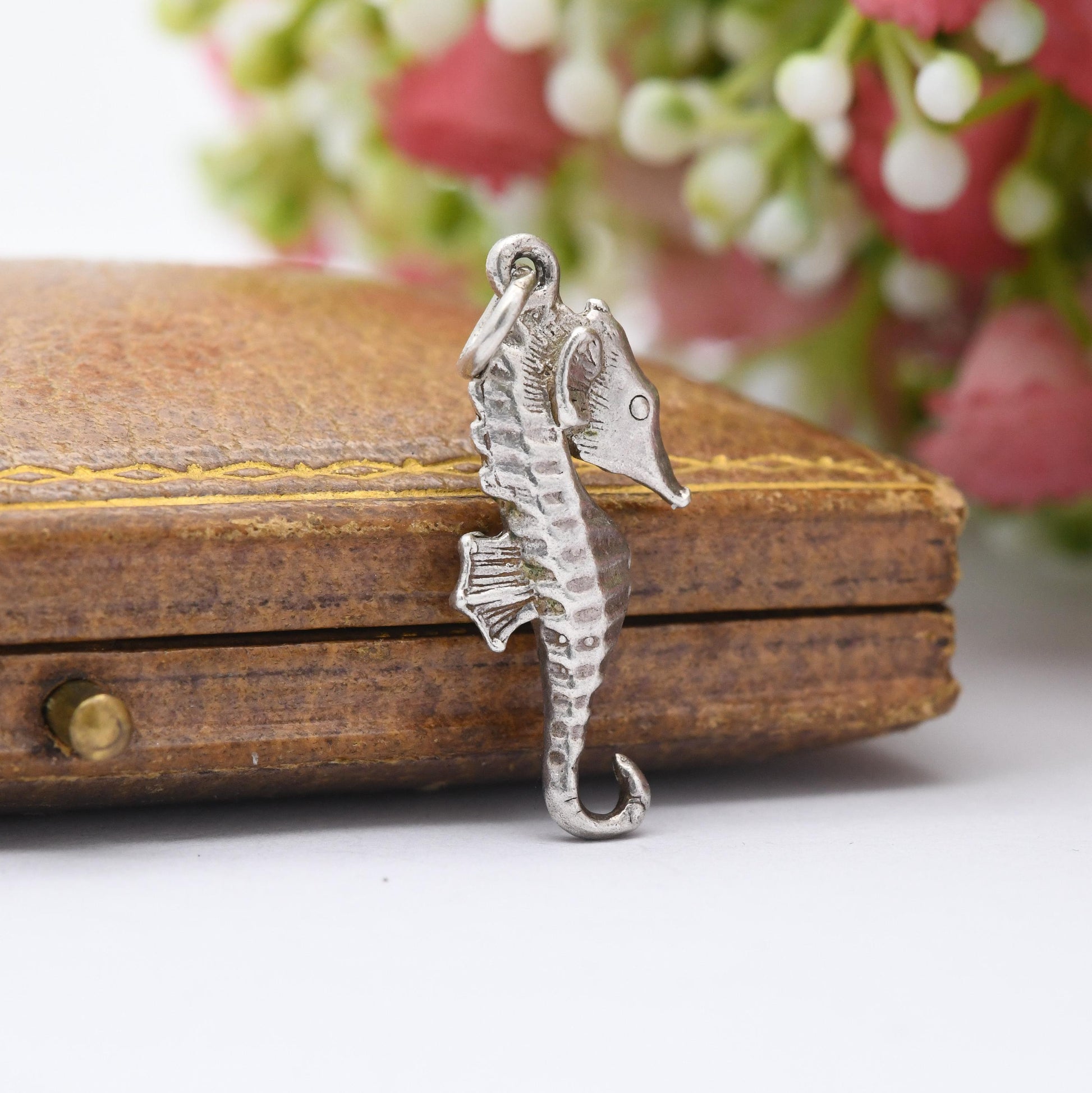 Sterling Silver Seahorse Charm Pendant - Cute Sea Creature Pendant | Gift for Charm Bracelet Necklace Stack
