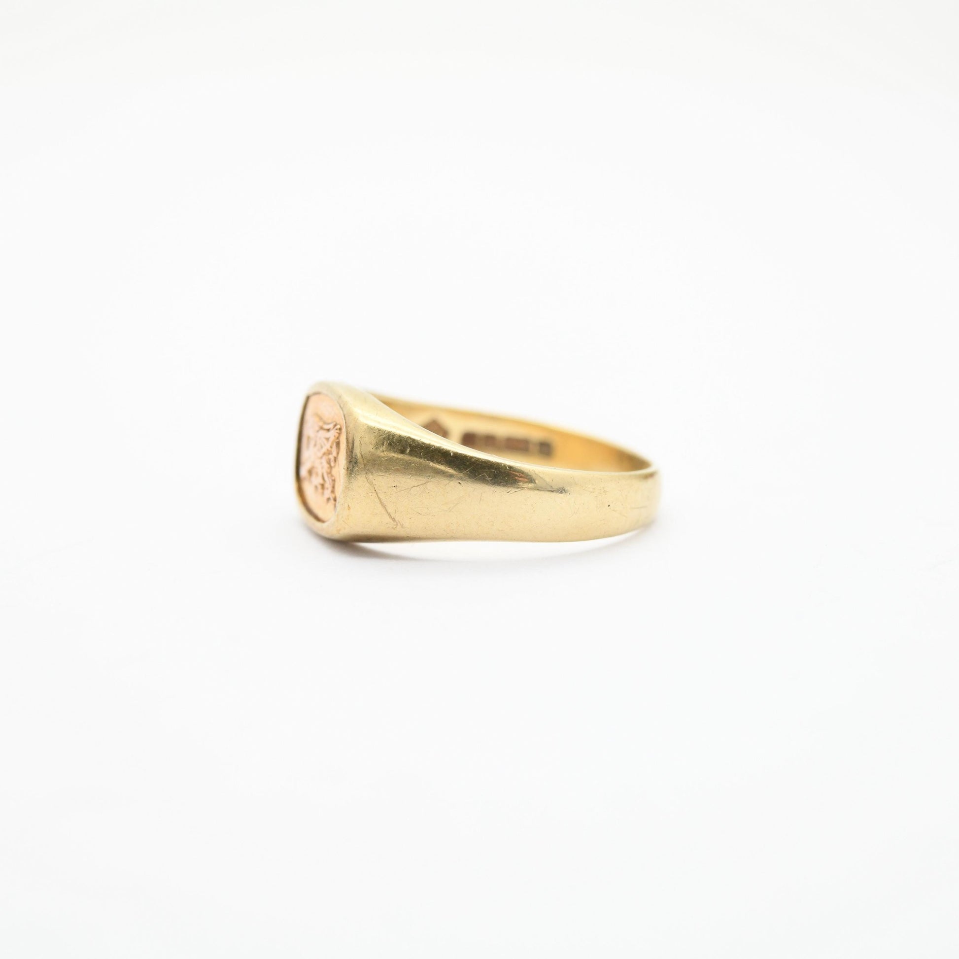 Vintage Royal Clogau 9ct Gold Welsh Dragon Signet Ring - Yellow Gold Fantasy | UK Size - O 1/2 US Size - 7 1/2
