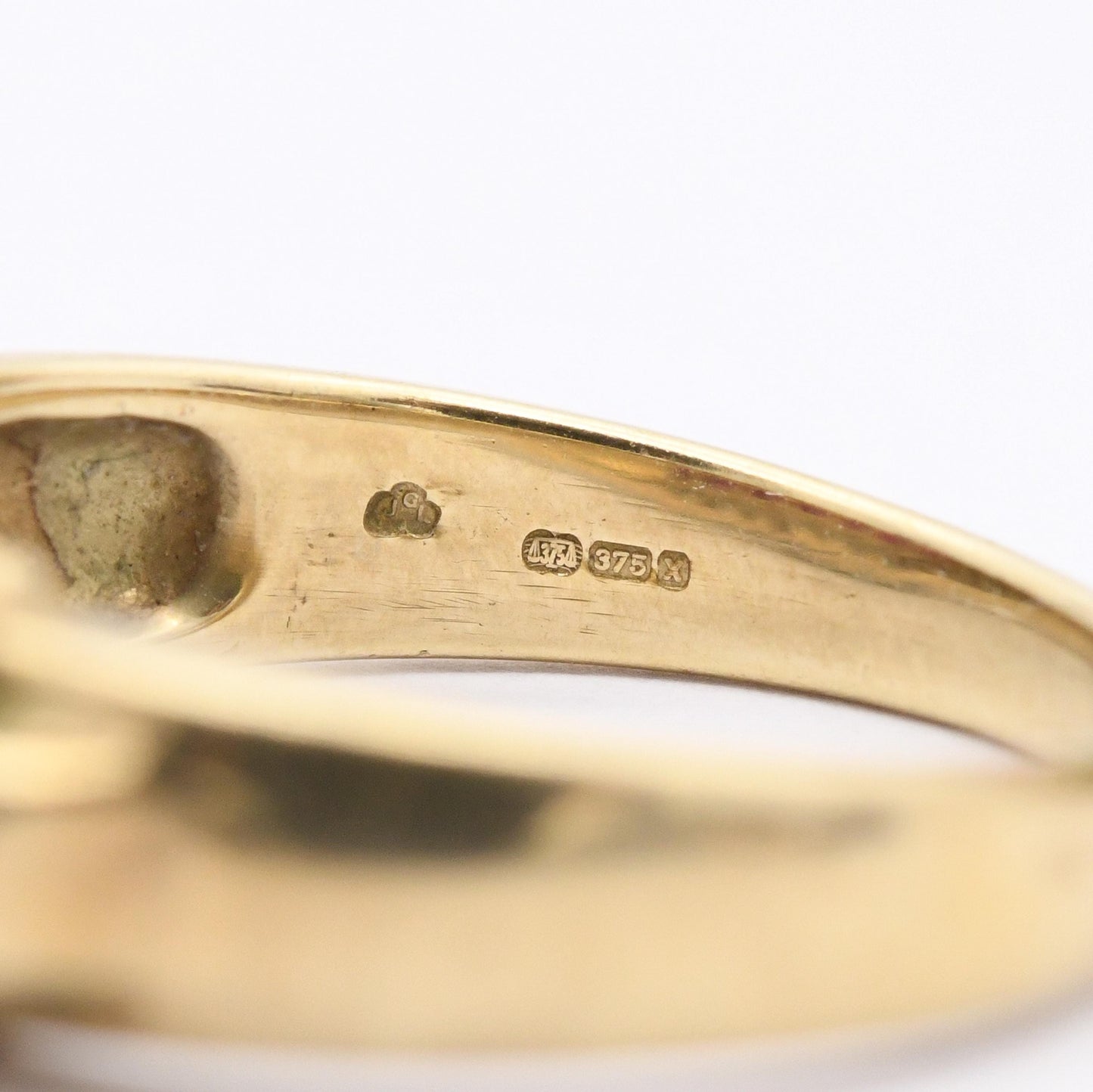 Vintage 9ct Gold Ruby Diamond Half Hoop Ring 1980's - Beautiful Flush Set Channel Rugby Ring | Bevel Diamond | UK Size - M | US Size - 6 1/2