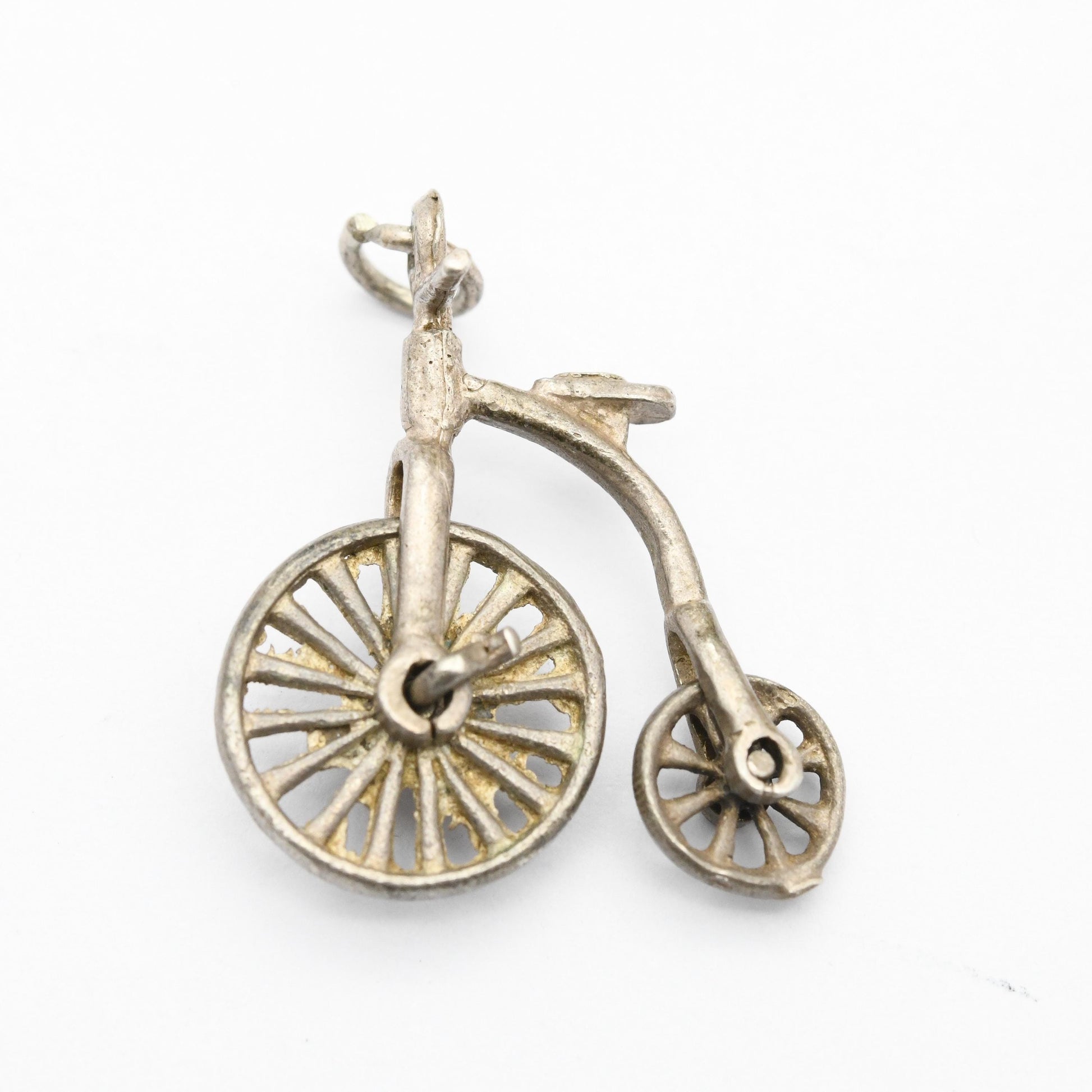 Vintage Sterling Silver Penny Farthing Bike Charm Pendant - Bike | Cycling | Wheel | Moving | Charm Bracelet