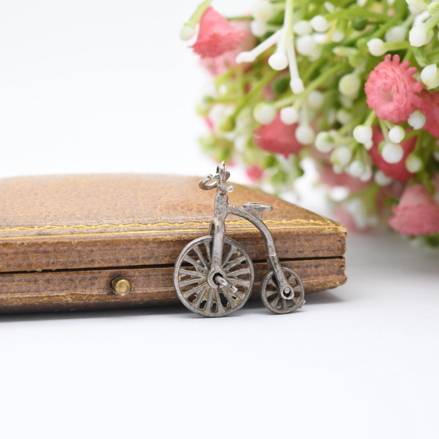 Vintage Sterling Silver Penny Farthing Bike Charm Pendant - Bike | Cycling | Wheel | Moving | Charm Bracelet