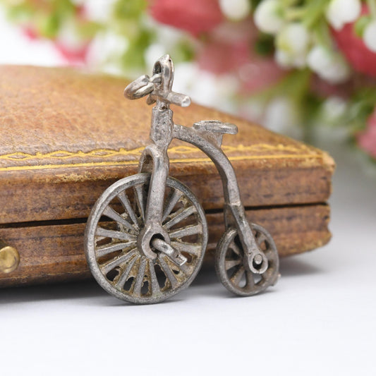 Vintage Sterling Silver Penny Farthing Bike Charm Pendant - Bike | Cycling | Wheel | Moving | Charm Bracelet