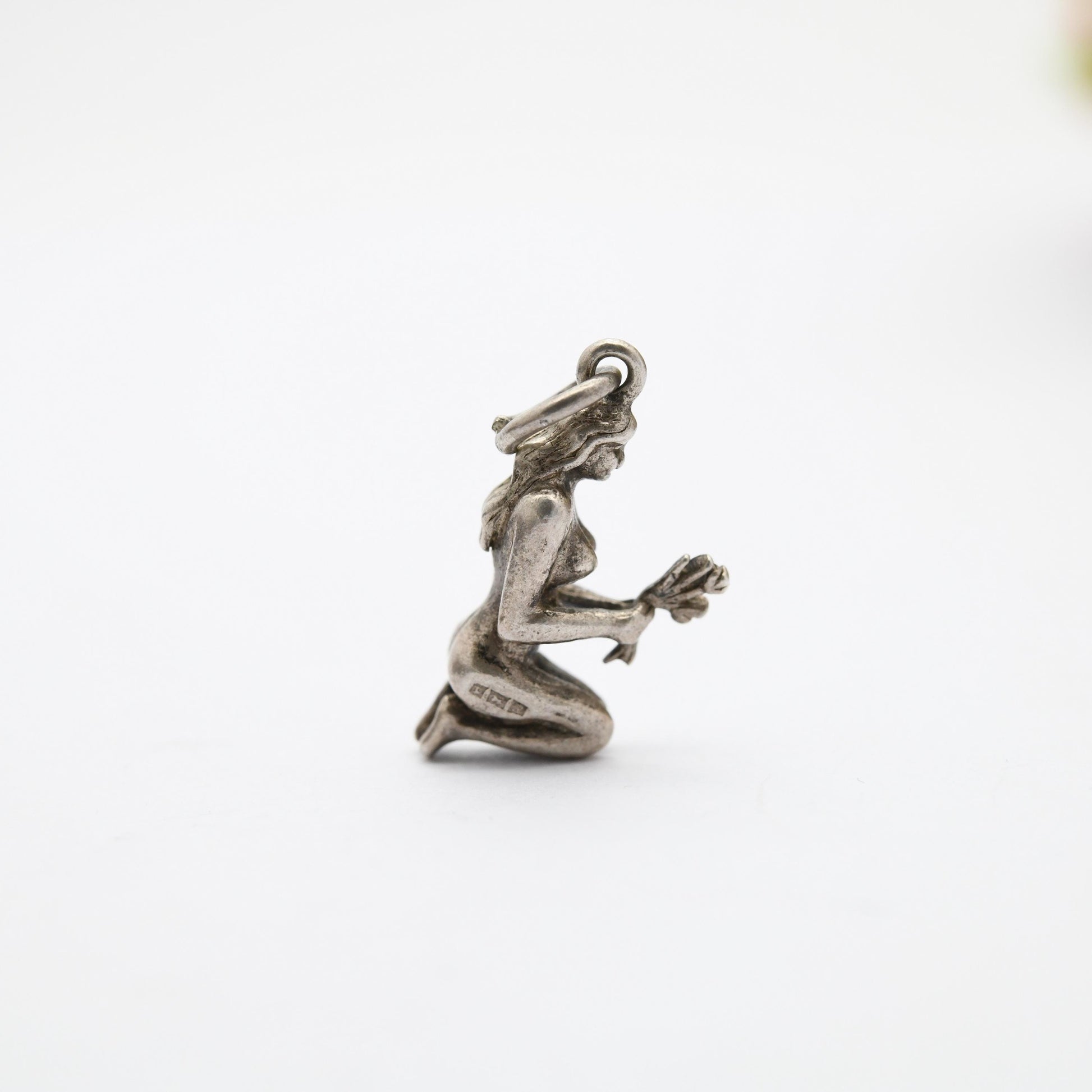 Vintage Sterling Silver Goddess Ceres Demeter Charm Pendant - Goddess of the Harvest, Fertility, and the Earth | Gift for Charm Bracelet