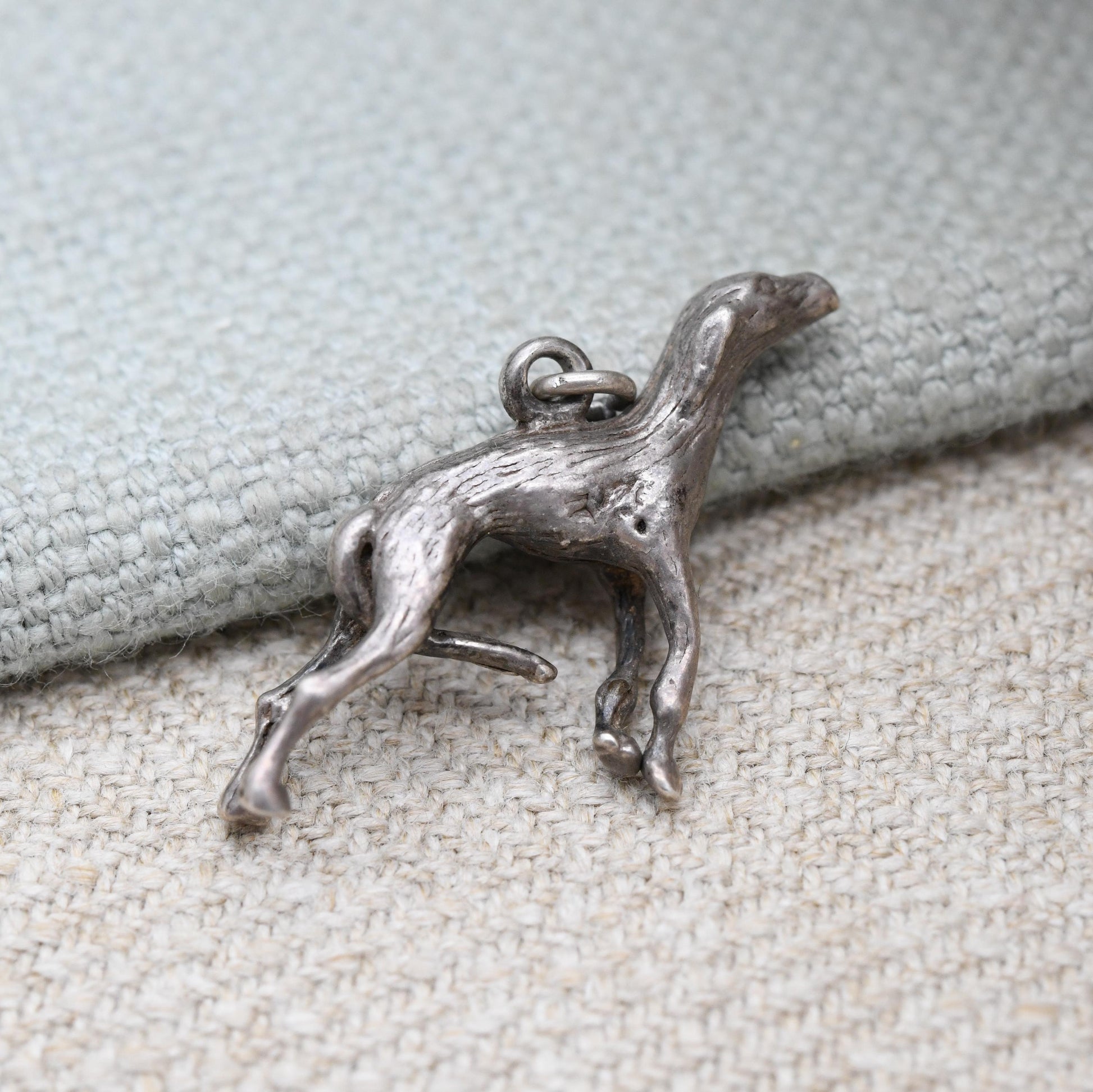 Vintage Sterling Silver Whippet Greyhound Charm Pendant - Dog Charm | Gift for Charm Bracelet