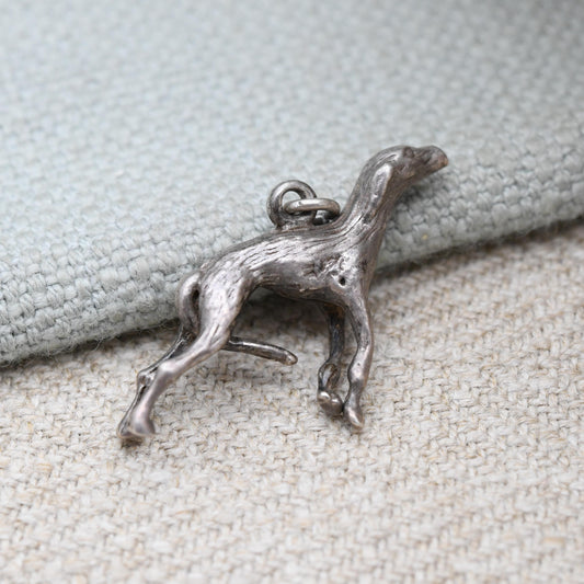 Vintage Sterling Silver Whippet Greyhound Charm Pendant - Dog Charm | Gift for Charm Bracelet
