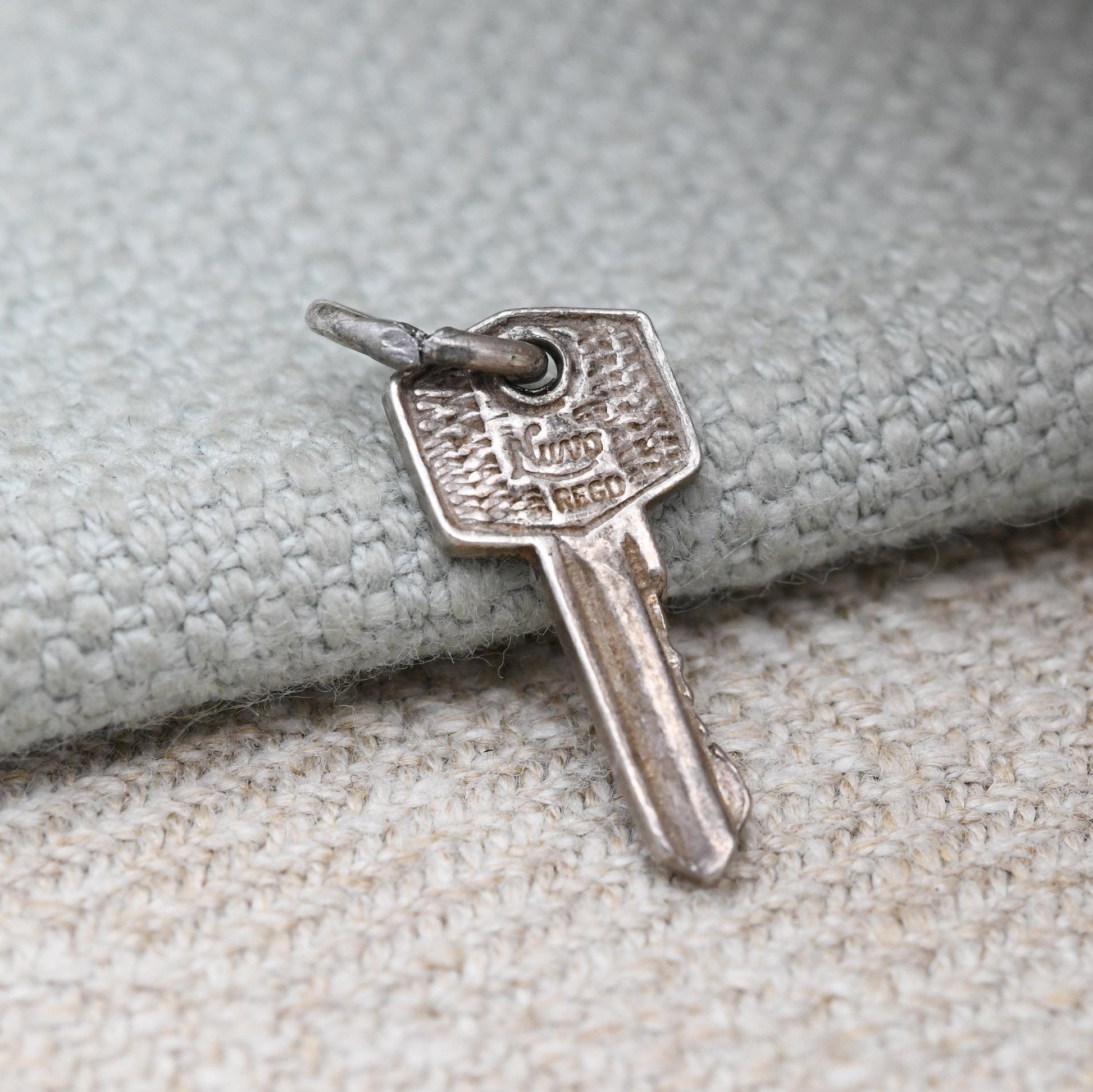Vintage Nuvo Sterling Silver House Key Charm Pendant - Door | Lock | Souvenir Gift for Charm Bracelet