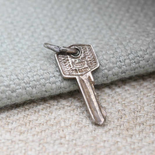 Vintage Nuvo Sterling Silver House Key Charm Pendant - Door | Lock | Souvenir Gift for Charm Bracelet