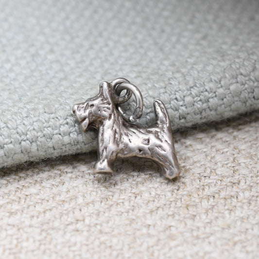 Vintage Sterling Silver Schnauzer Charm Pendant - Miniature Schnauzer | Dog Charm | Gift for Charm Bracelet