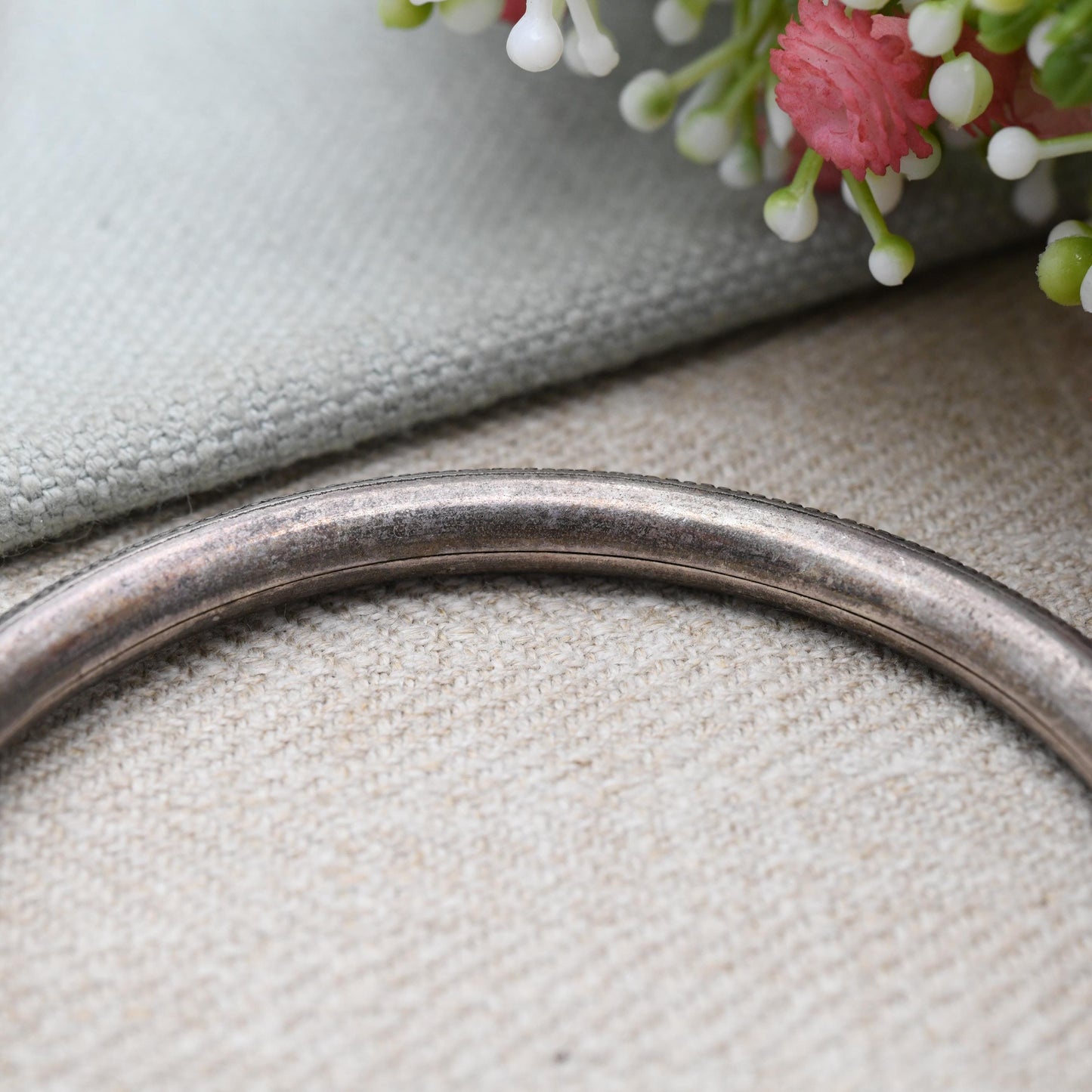 Vintage 800 Silver Kada Bangle Bracelet – Traditional South Asian Solid Silver Design | Indian Statement Jewellery | Unisex Piece