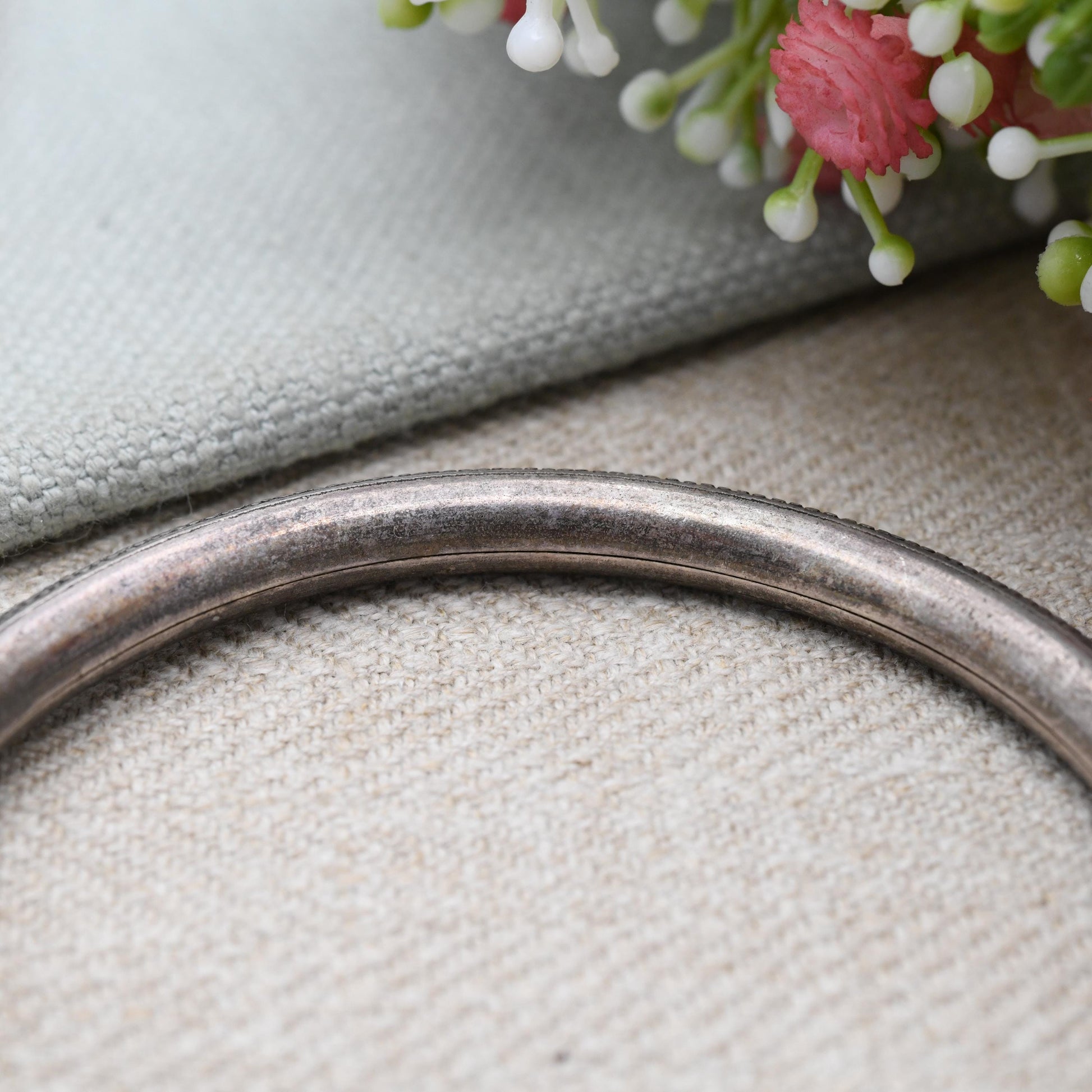 Vintage 800 Silver Kada Bangle Bracelet – Traditional South Asian Solid Silver Design | Indian Statement Jewellery | Unisex Piece