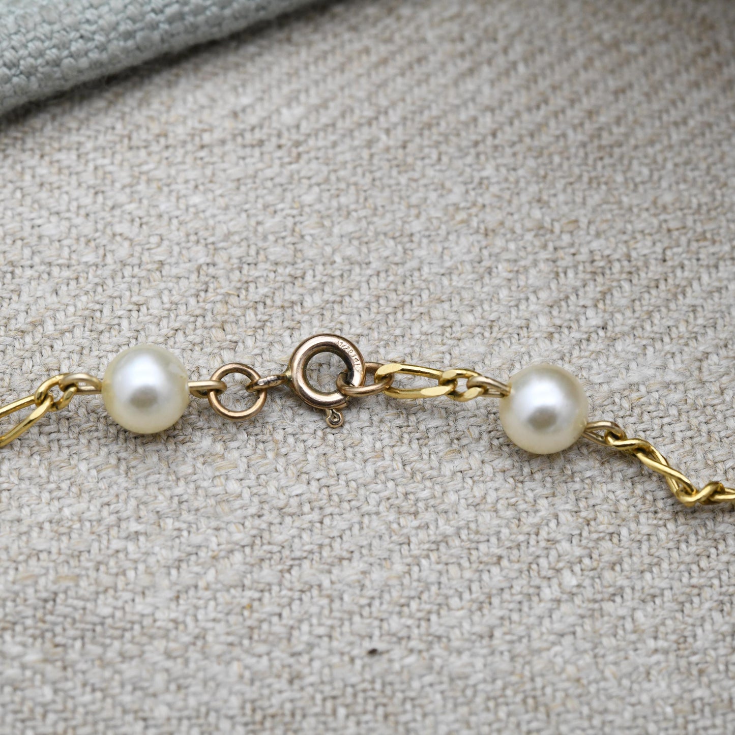 Vintage 14ct Gold Filled Faux Pearl Chain Necklace 24" | 60cm