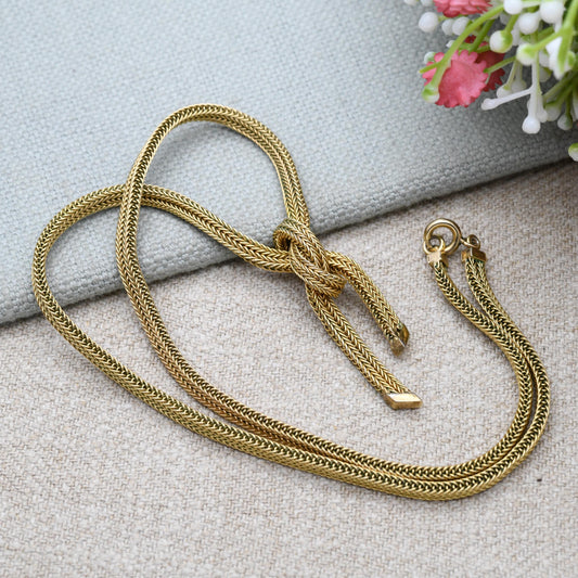 Vintage 1965 Grosse Germany Gold-Plated Necklace – German | Elegant Bow Knot Design | Signed Statement Chain | Mid-Century Jewellery