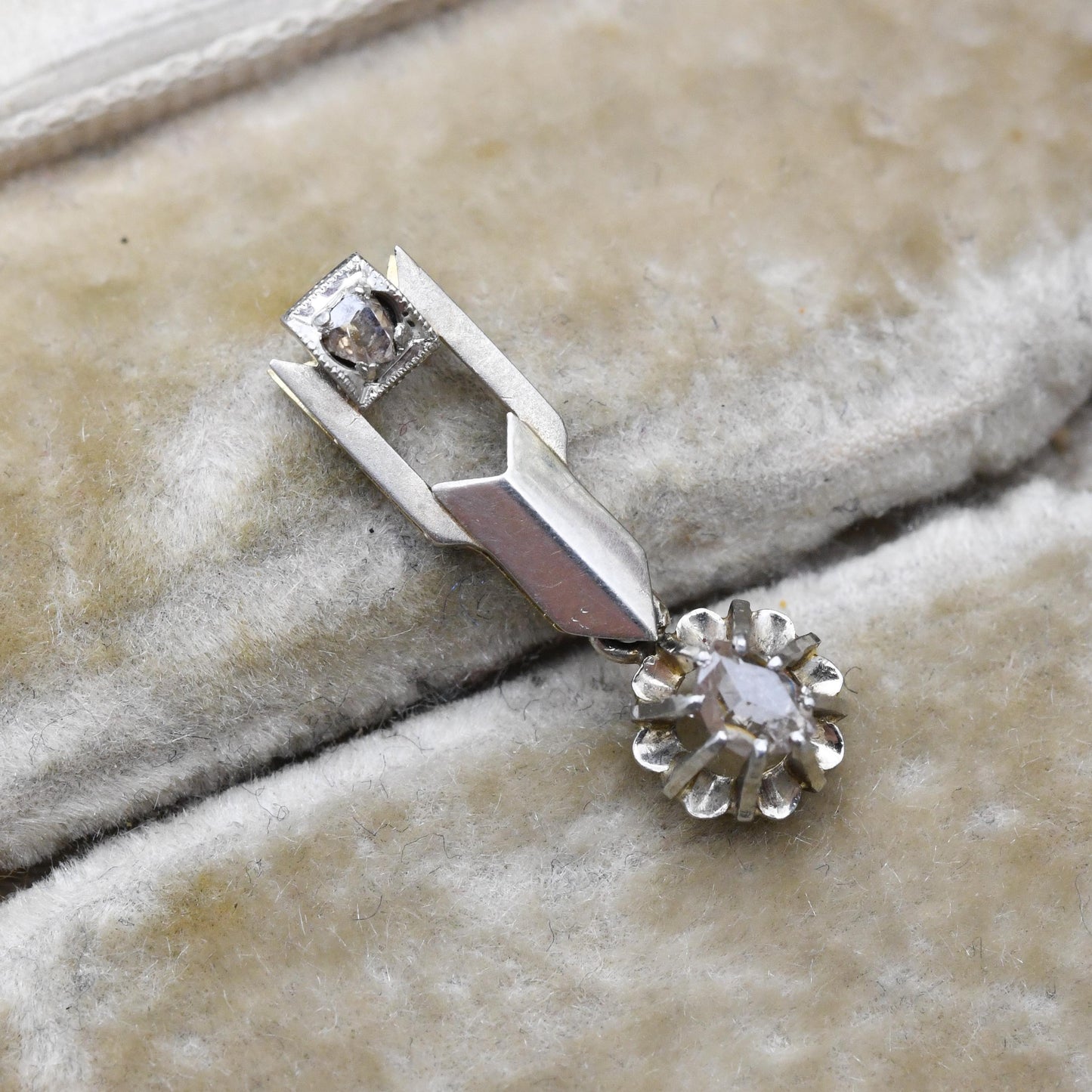 Antique Georgian 18ct Gold Diamond Pendant with Articulated Drop