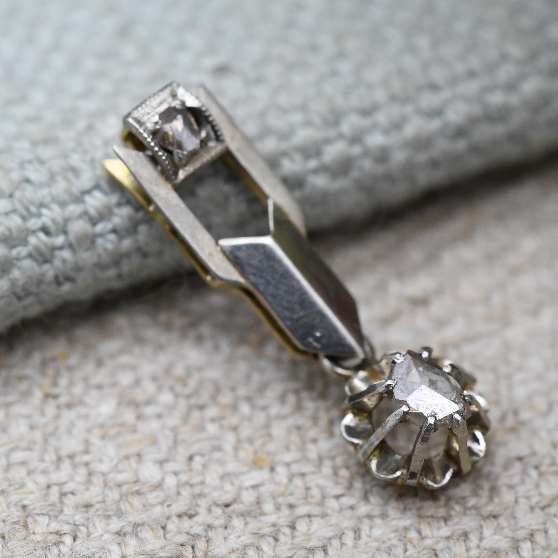 Antique Georgian 18ct Gold Diamond Pendant with Articulated Drop
