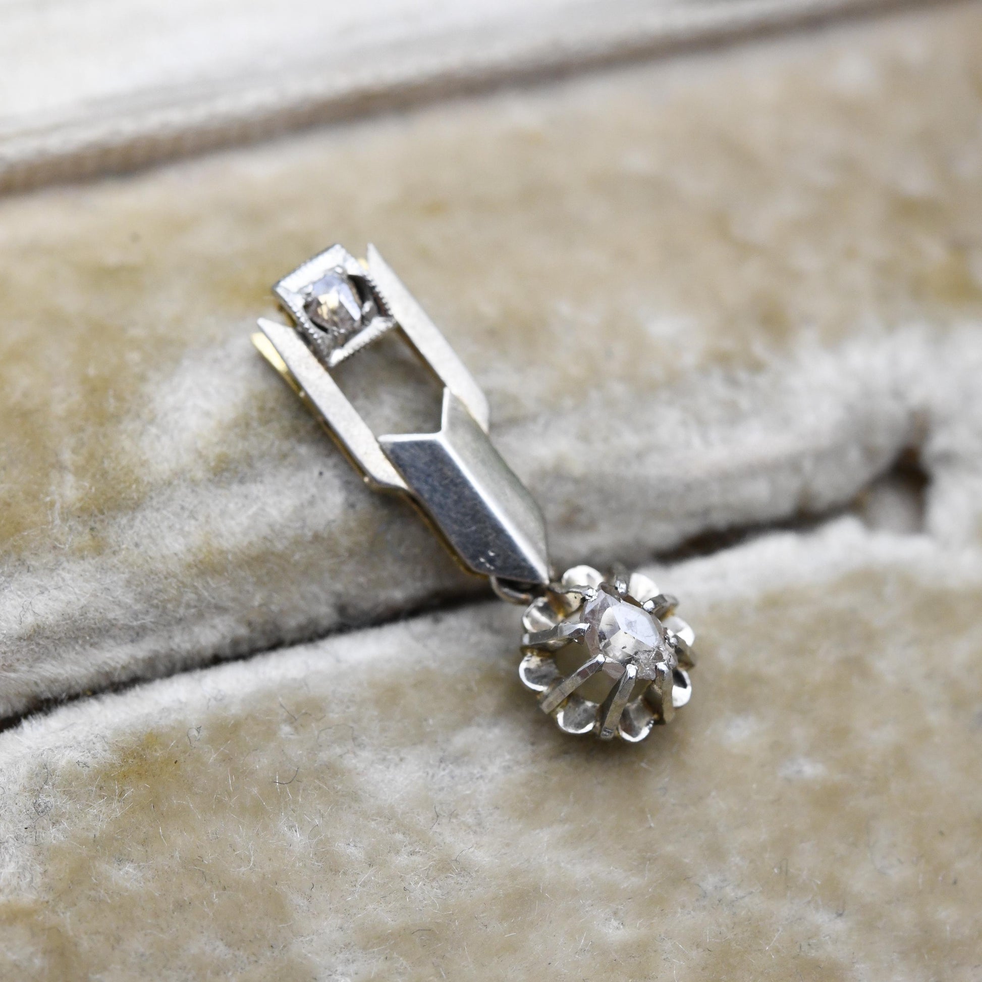 Antique Georgian 18ct Gold Diamond Pendant with Articulated Drop