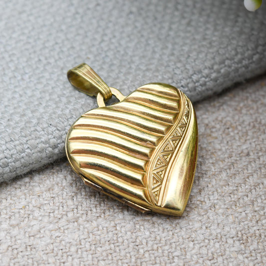 Vintage 14ct Rolled Gold Heart Locket By Kordes and Lichtenfels K&L - Mid-Century Photo Pendant Necklace c. 1960s Jewellery Gift for Her