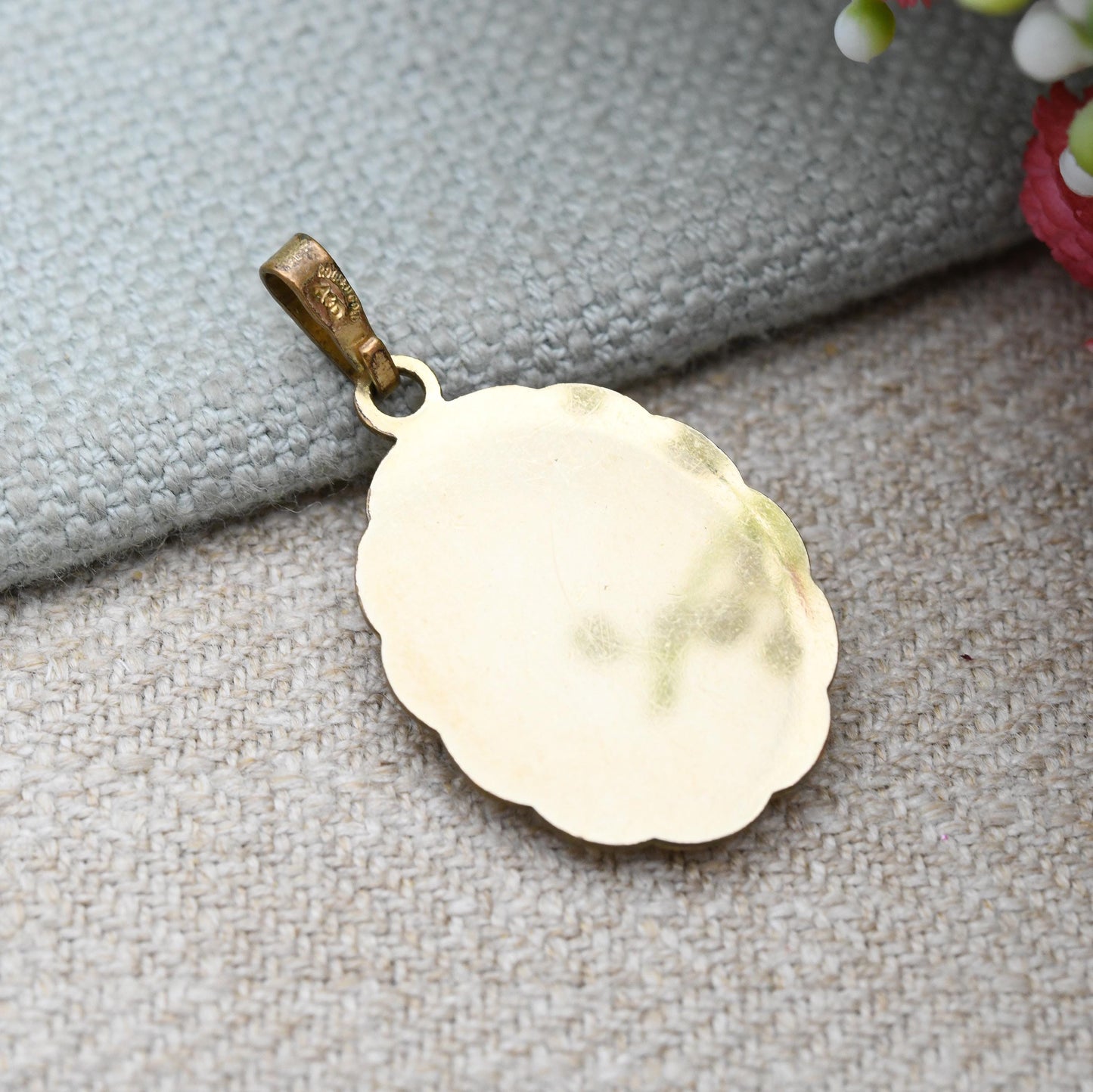 Vintage Andreas Daub Rolled Gold Cameo Pendant A*D - Mid-Century German Designer | Carved Shell Cameo