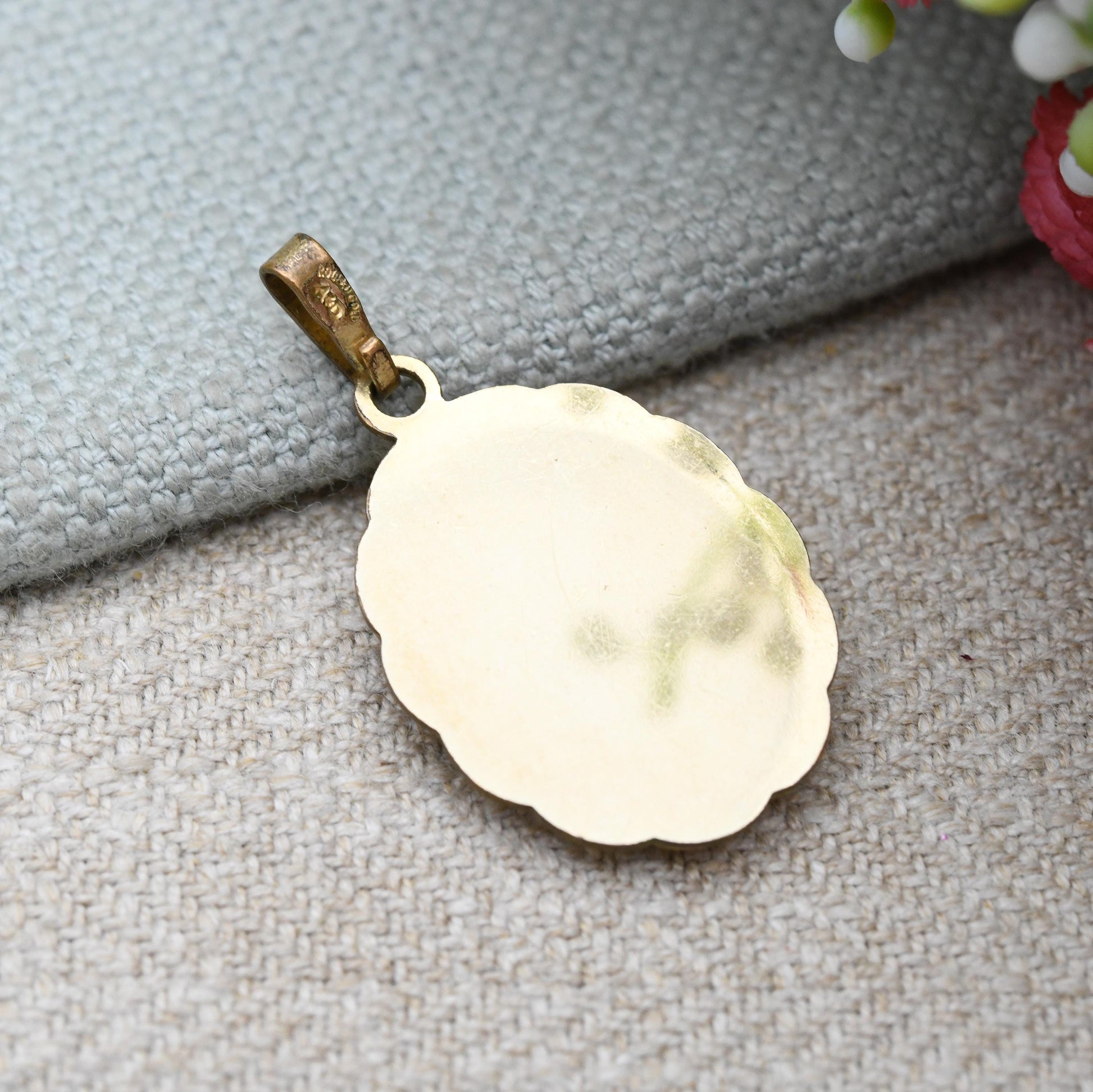 Vintage Andreas Daub Rolled Gold Cameo Pendant A*D - Mid-Century German Designer | Carved Shell Cameo