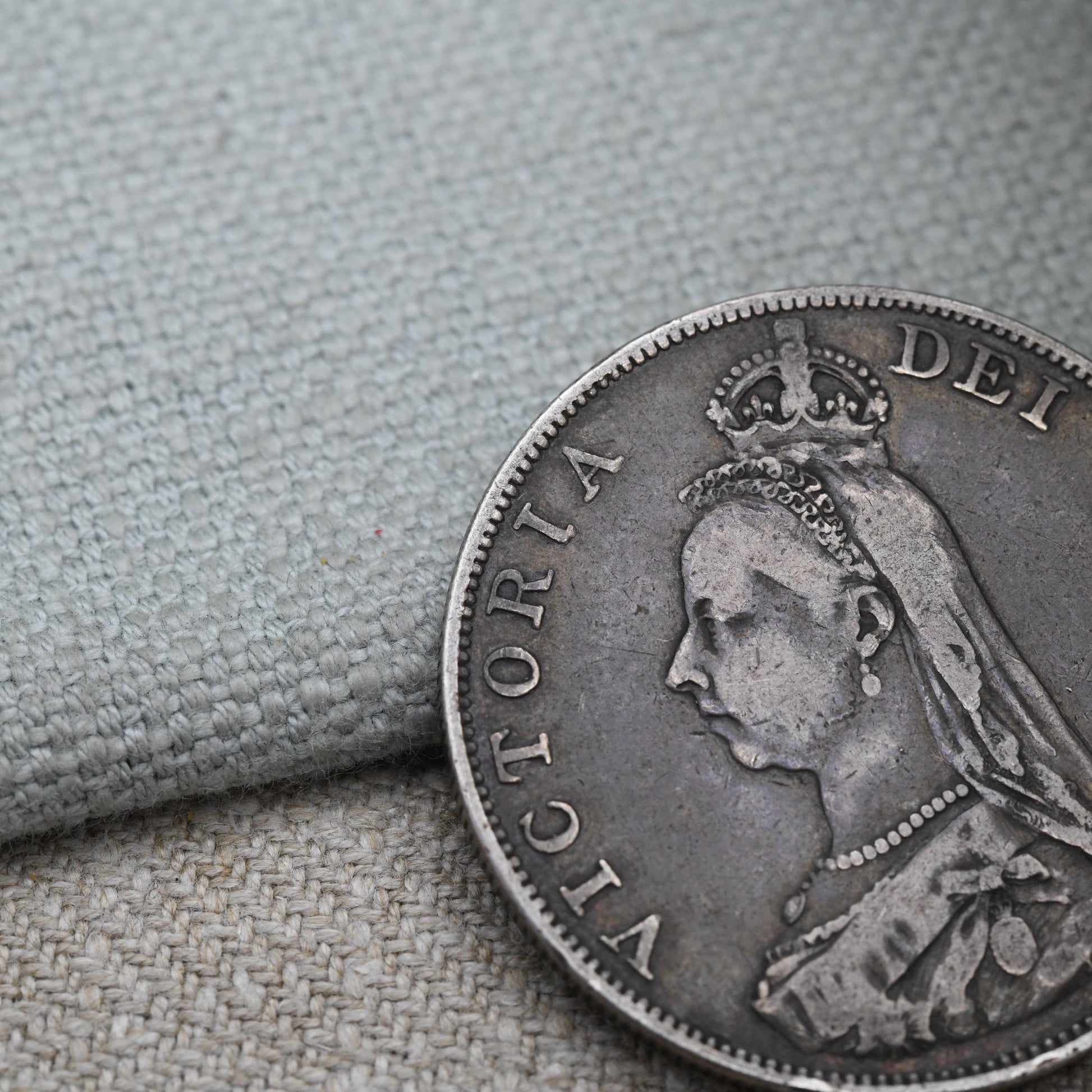 Antique 1889 Queen Victoria Double Florin Coin with Inverted 1 | Collectable Sterling Silver Coin