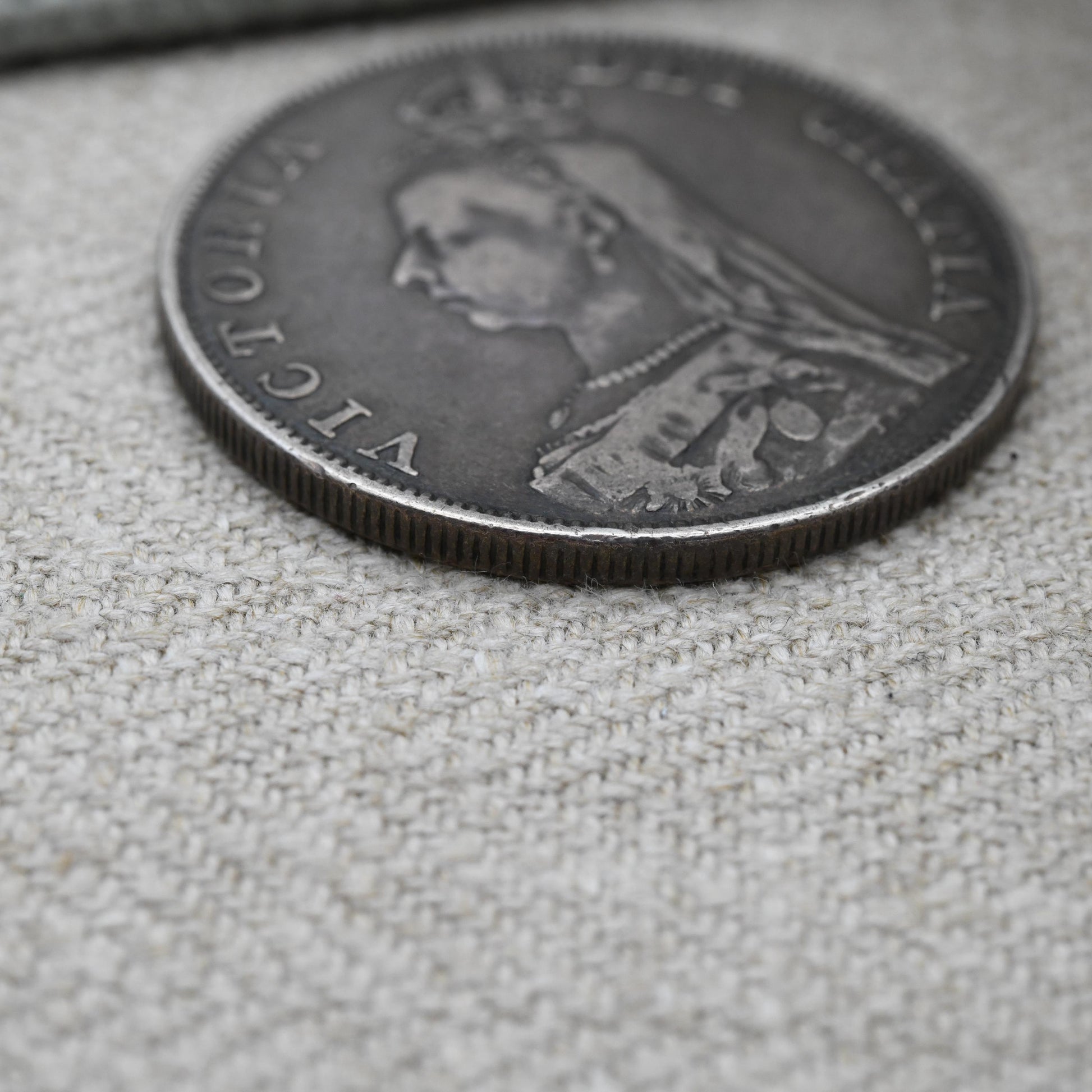Antique 1889 Queen Victoria Double Florin Coin with Inverted 1 | Collectable Sterling Silver Coin
