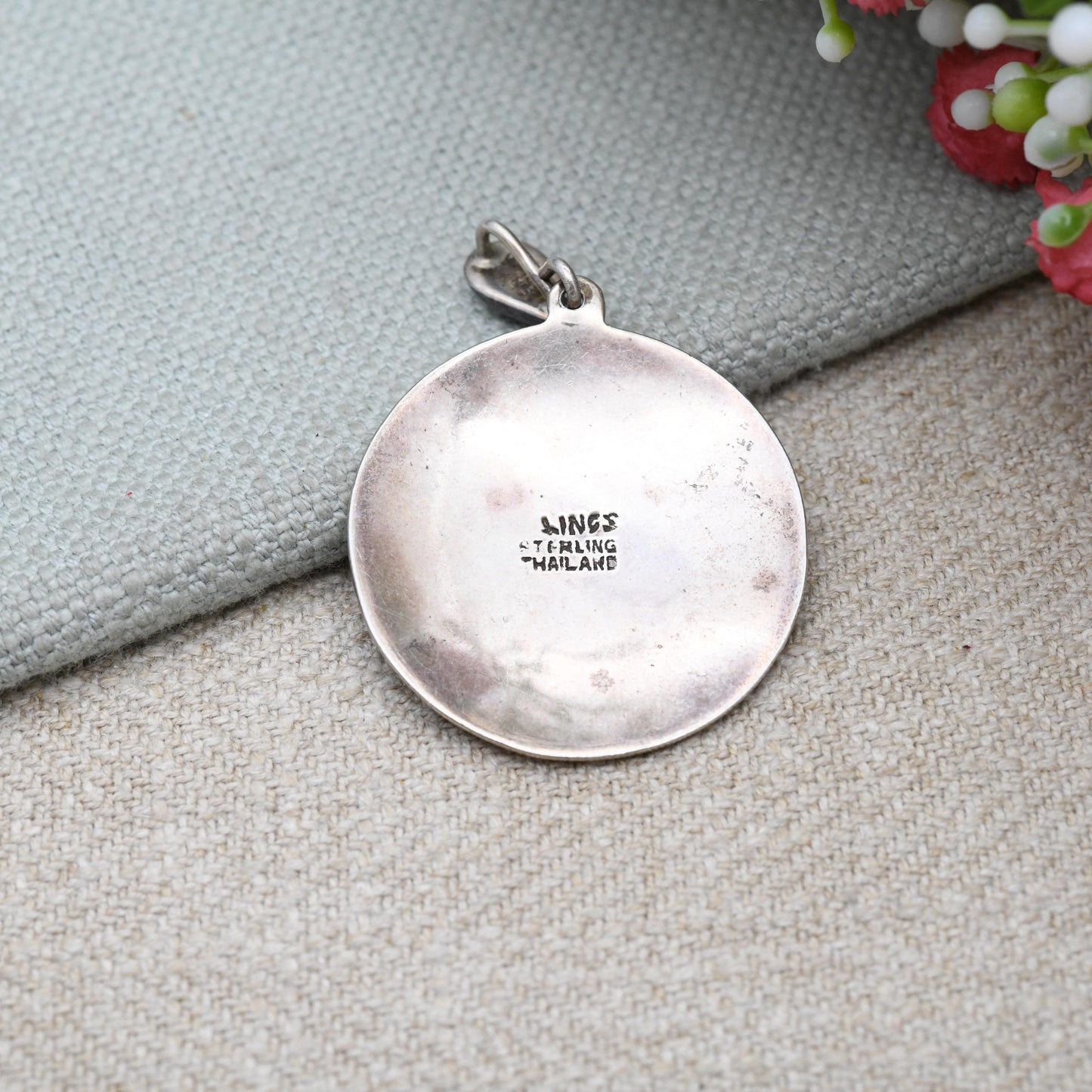 Vintage Sterling Silver Siam Niello Pendant 1950's - Thai Dancer Jewellery | Thailand Niello | Religious Jewellery | Gift for Necklace