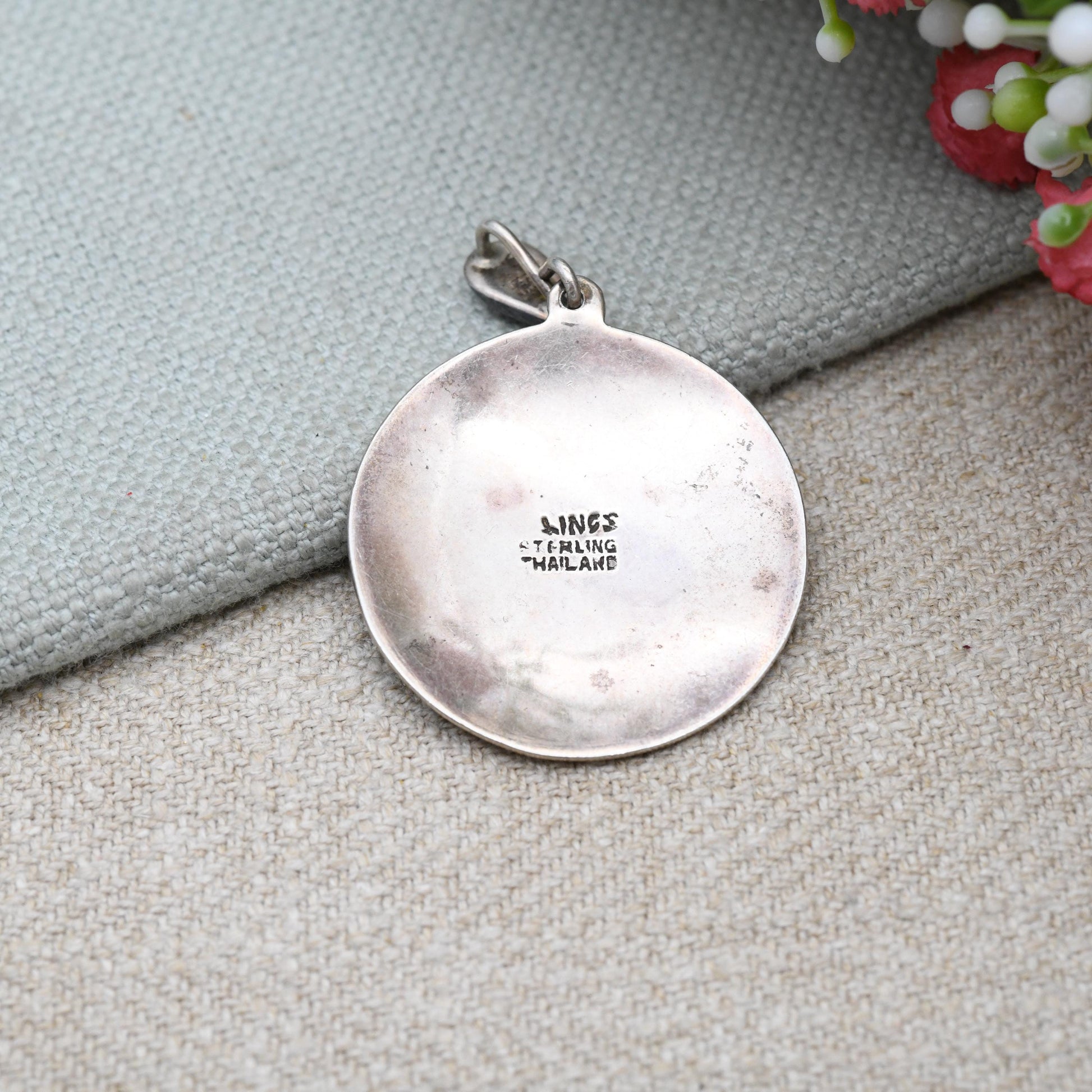 Vintage Sterling Silver Siam Niello Pendant 1950's - Thai Dancer Jewellery | Thailand Niello | Religious Jewellery | Gift for Necklace