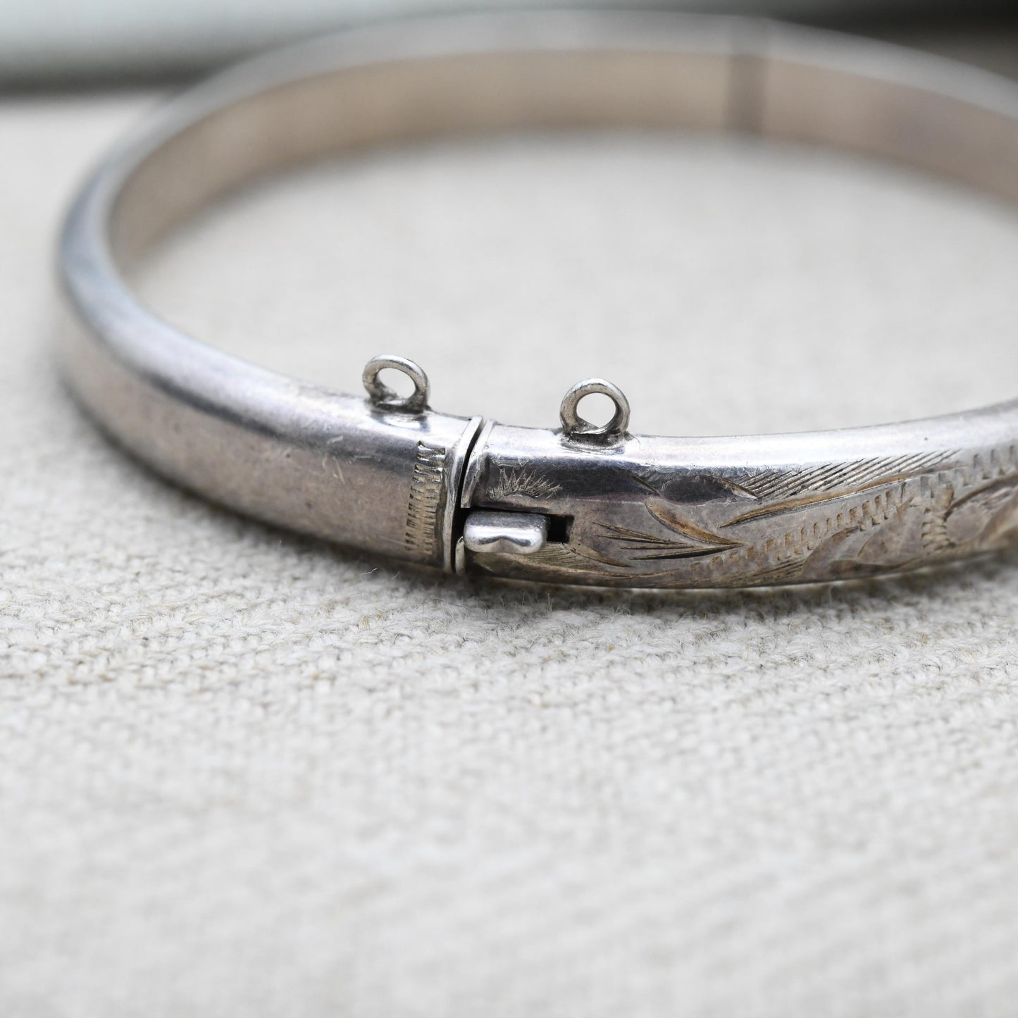 Vintage Sterling Silver Floral Bangle Bracelet 1988 - Gorgeous Victorian Aesthetic Style | Mid-Century | Gift for Her