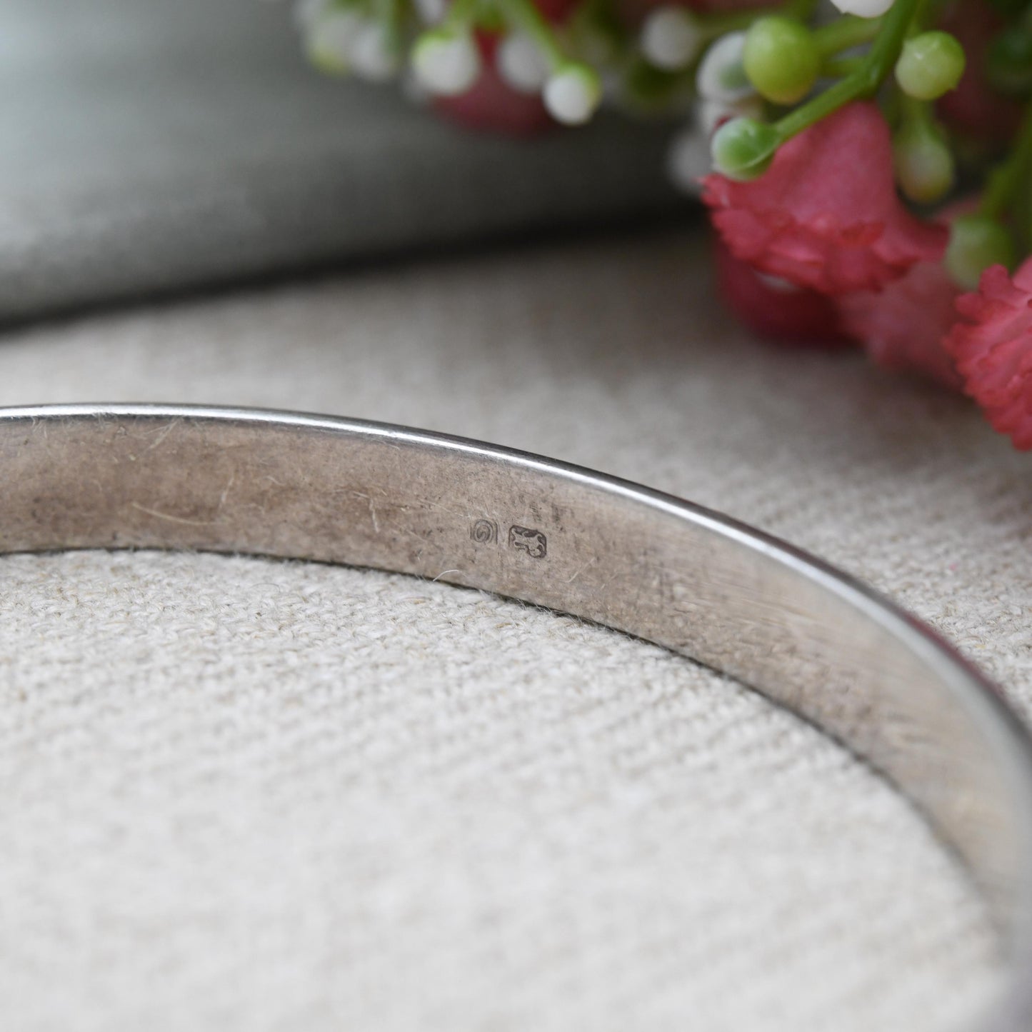 Vintage Sterling Silver Floral Bangle Bracelet 1988 - Gorgeous Victorian Aesthetic Style | Mid-Century | Gift for Her