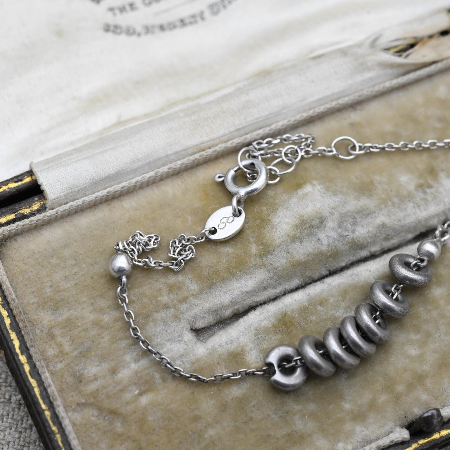Vintage Links of London Sterling Silver Chain Bracelet - Small Rounded Curb Links | Cute Silver Rings | Minimalist | Gift for Her