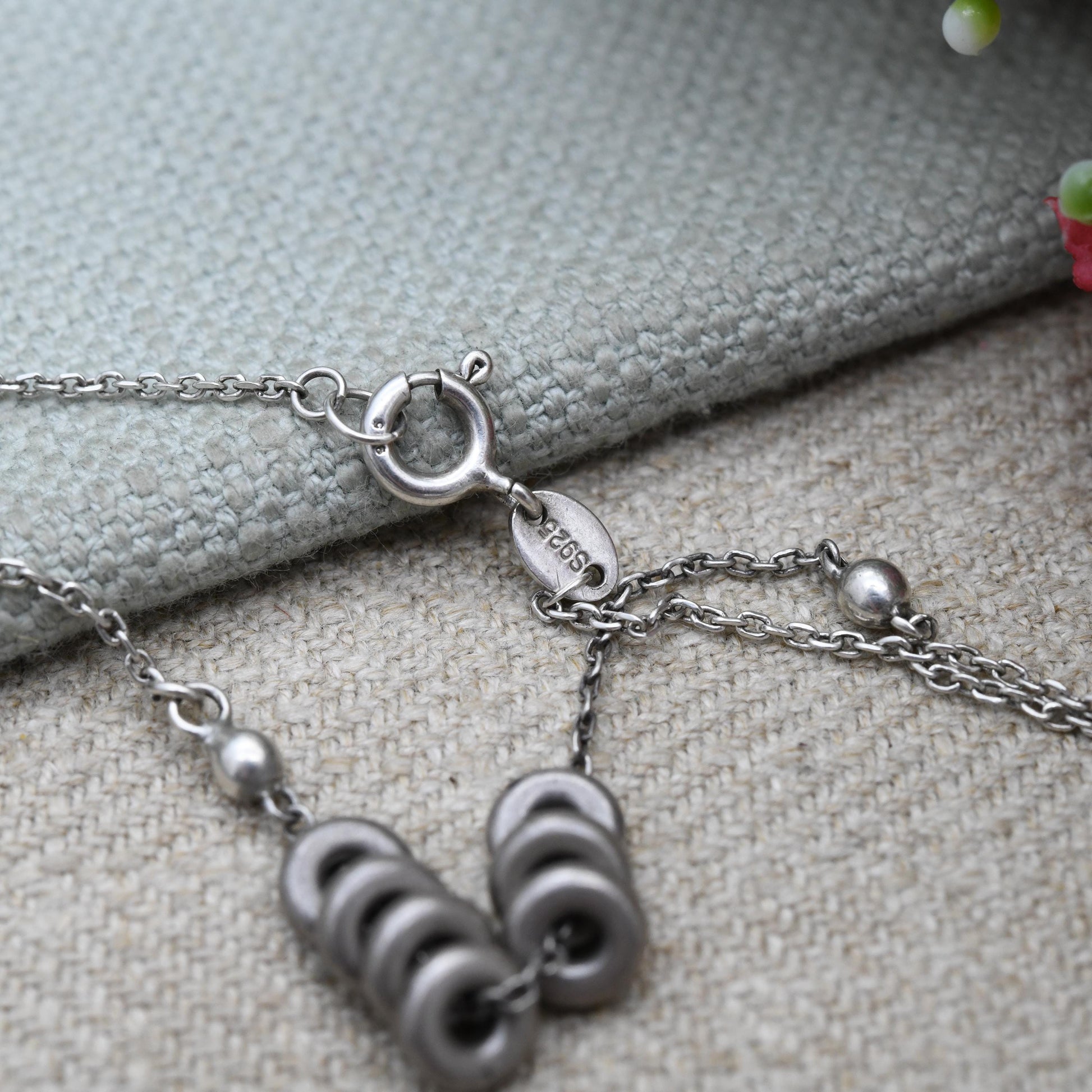 Vintage Links of London Sterling Silver Chain Bracelet - Small Rounded Curb Links | Cute Silver Rings | Minimalist | Gift for Her