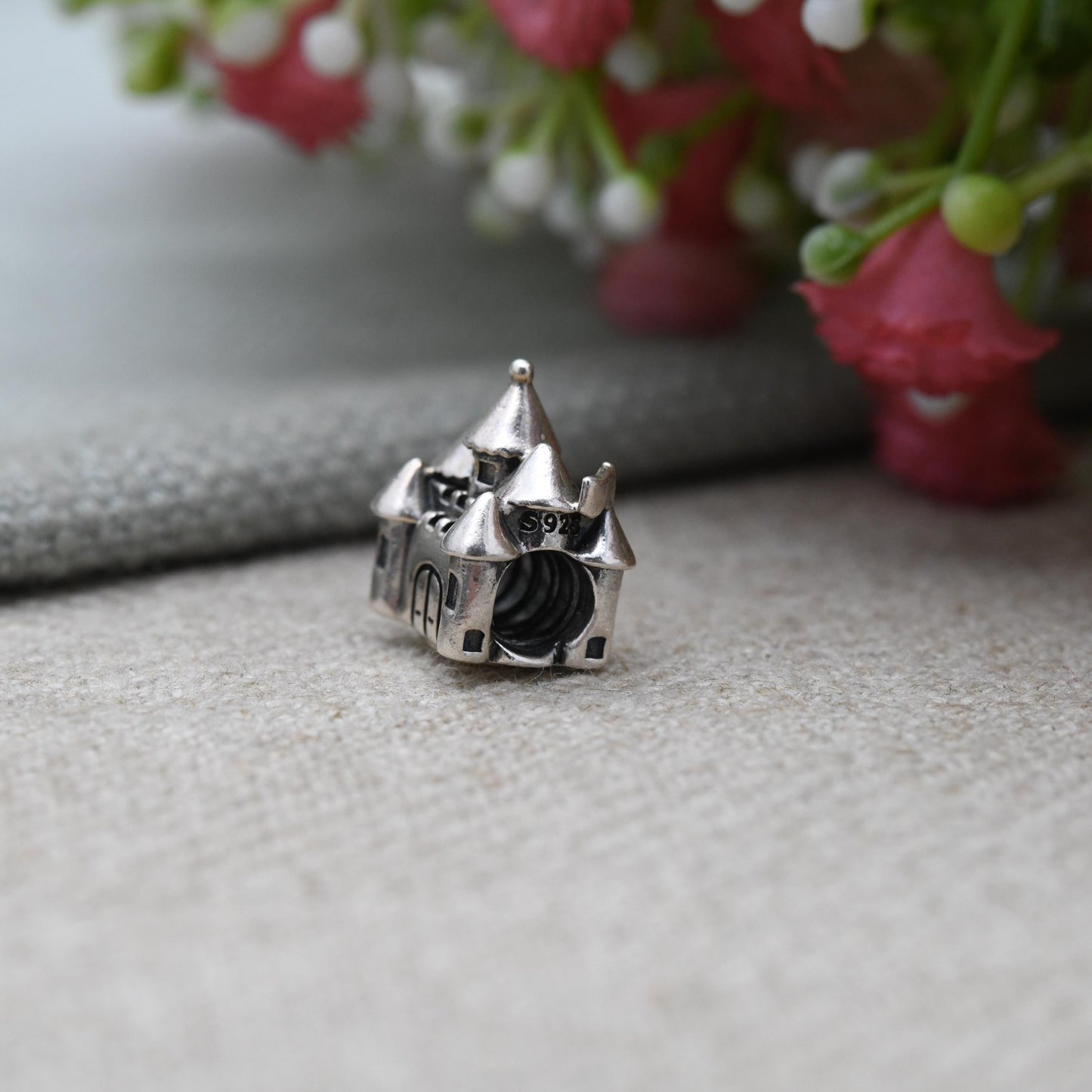 Pandora Sterling Silver Princess Castle Charm Pendant - White Stone | Cute | Royal | Queen | Gift for Charm Bracelet