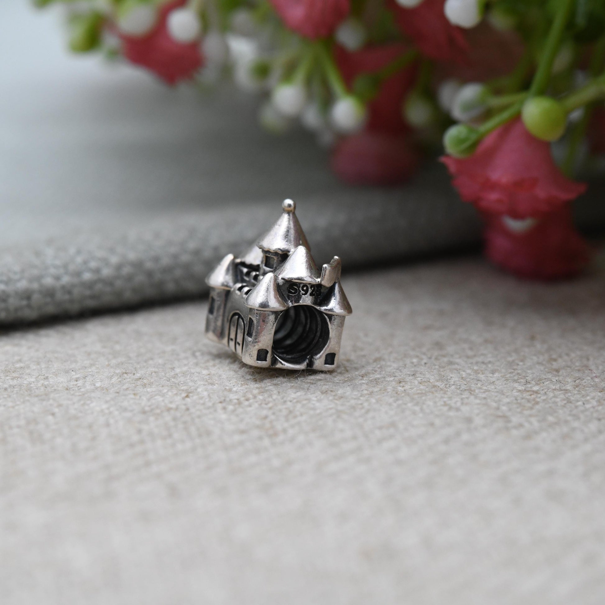 Pandora Sterling Silver Princess Castle Charm Pendant - White Stone | Cute | Royal | Queen | Gift for Charm Bracelet