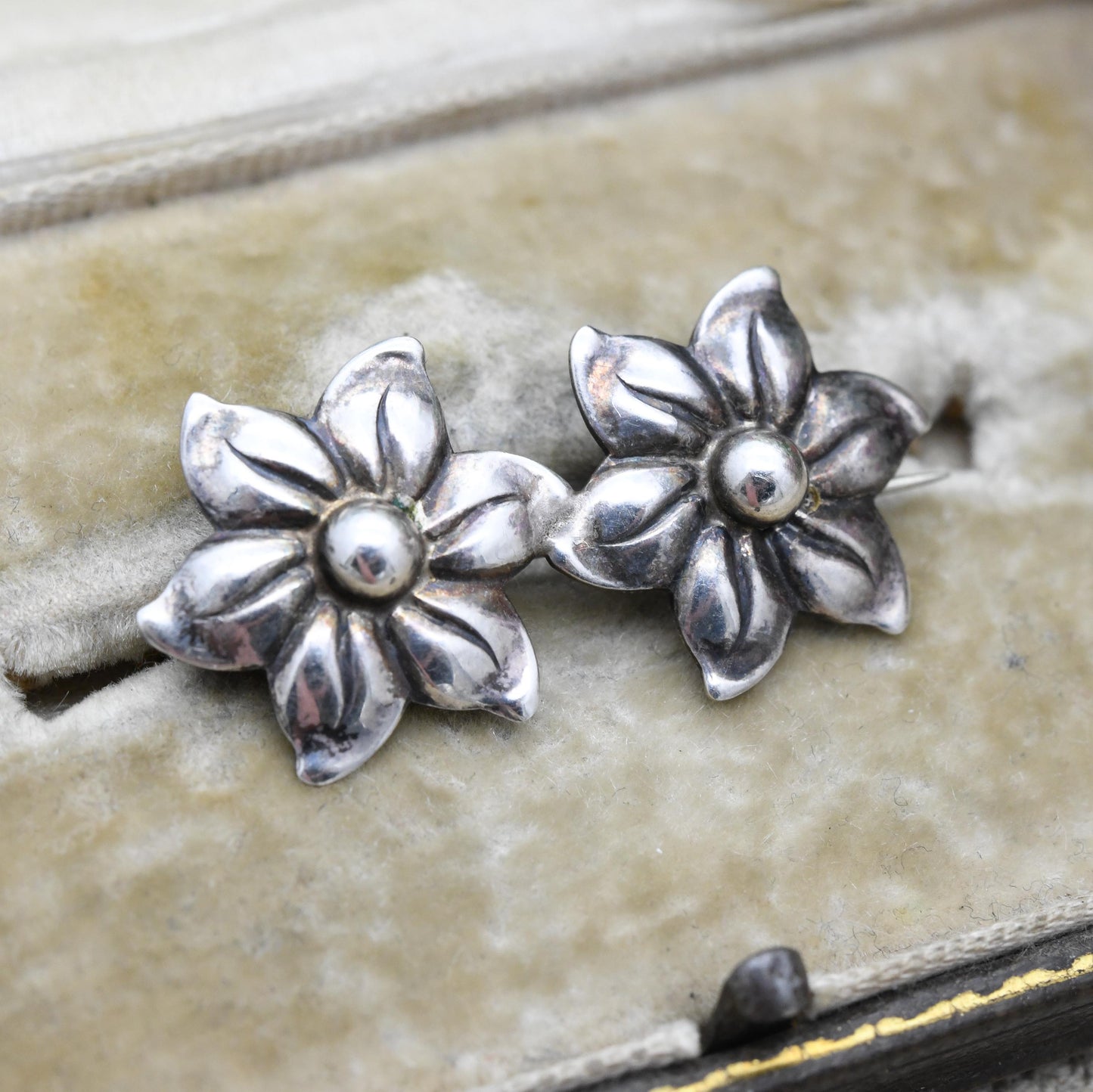 Vintage Silver Hermann Siersbol Double Flower Brooch Danish Designer - Made in Denmark | Mid-Century Collectable Scandi Scandinavian Silver