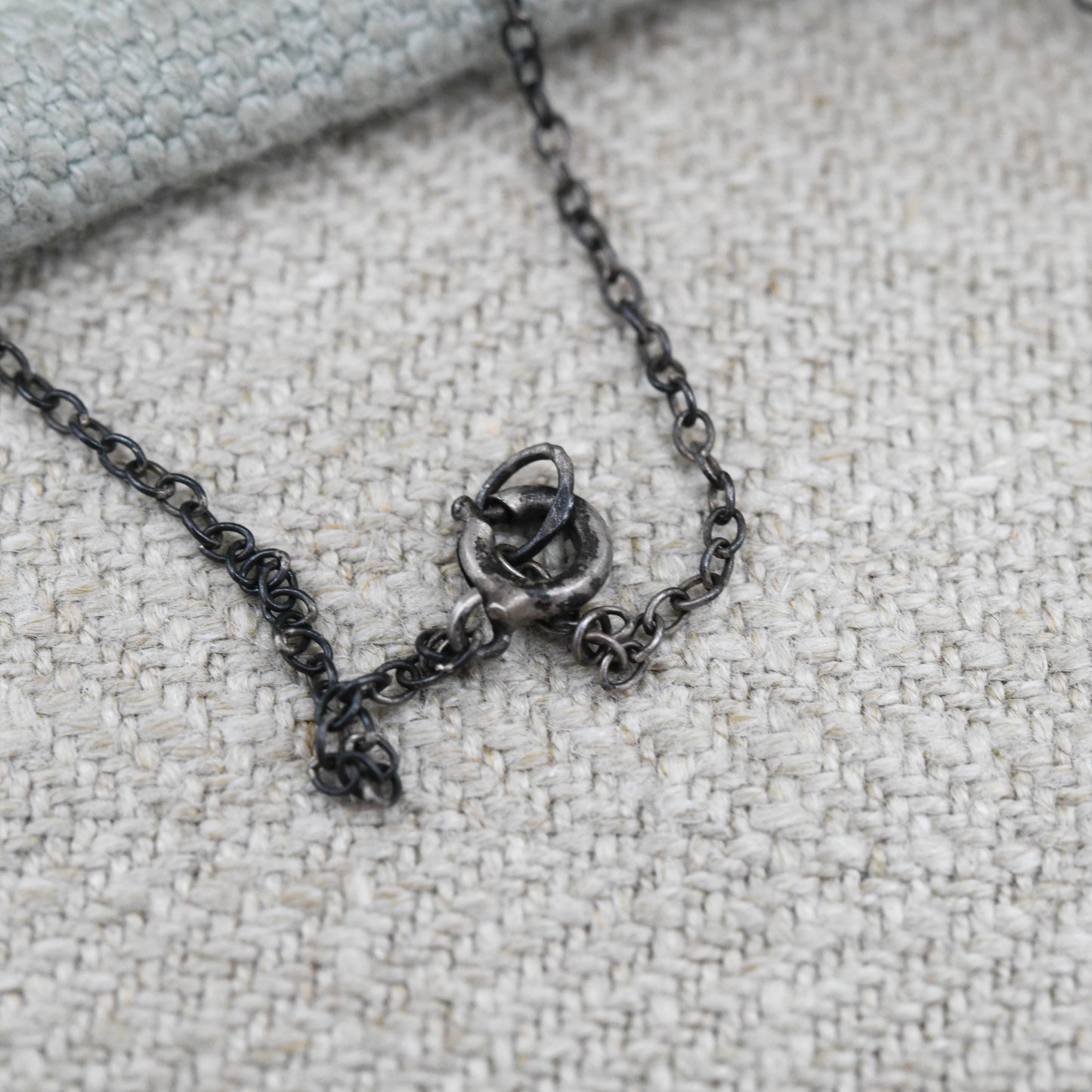 Antique European Silver Red Paste Necklace Art Deco Era c. 1920s - Square Faceted Cut Ruby Glass | 15"