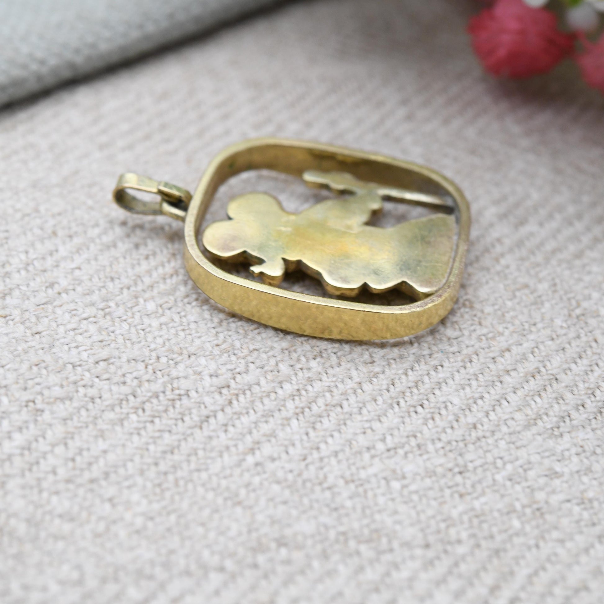 Vintage Kollmar & Jourdan Gold Plated St Christopher Pendant Openwork c. 1960s - Mid-Century German Designers KJ