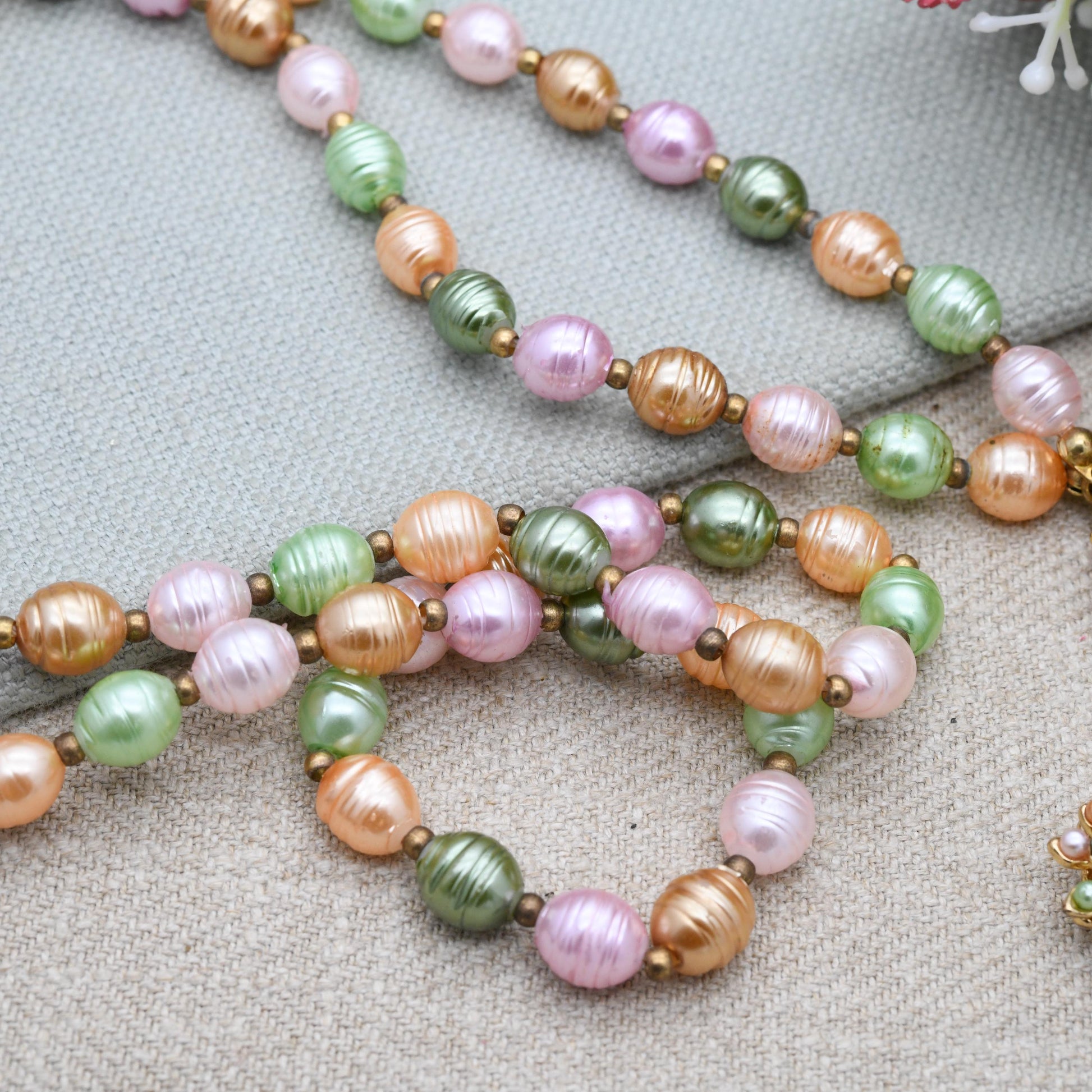 Vintage Butler and Wilson Faux Pearl Cross Necklace B&W with Colourful Stones - Branded Costume Jewellery