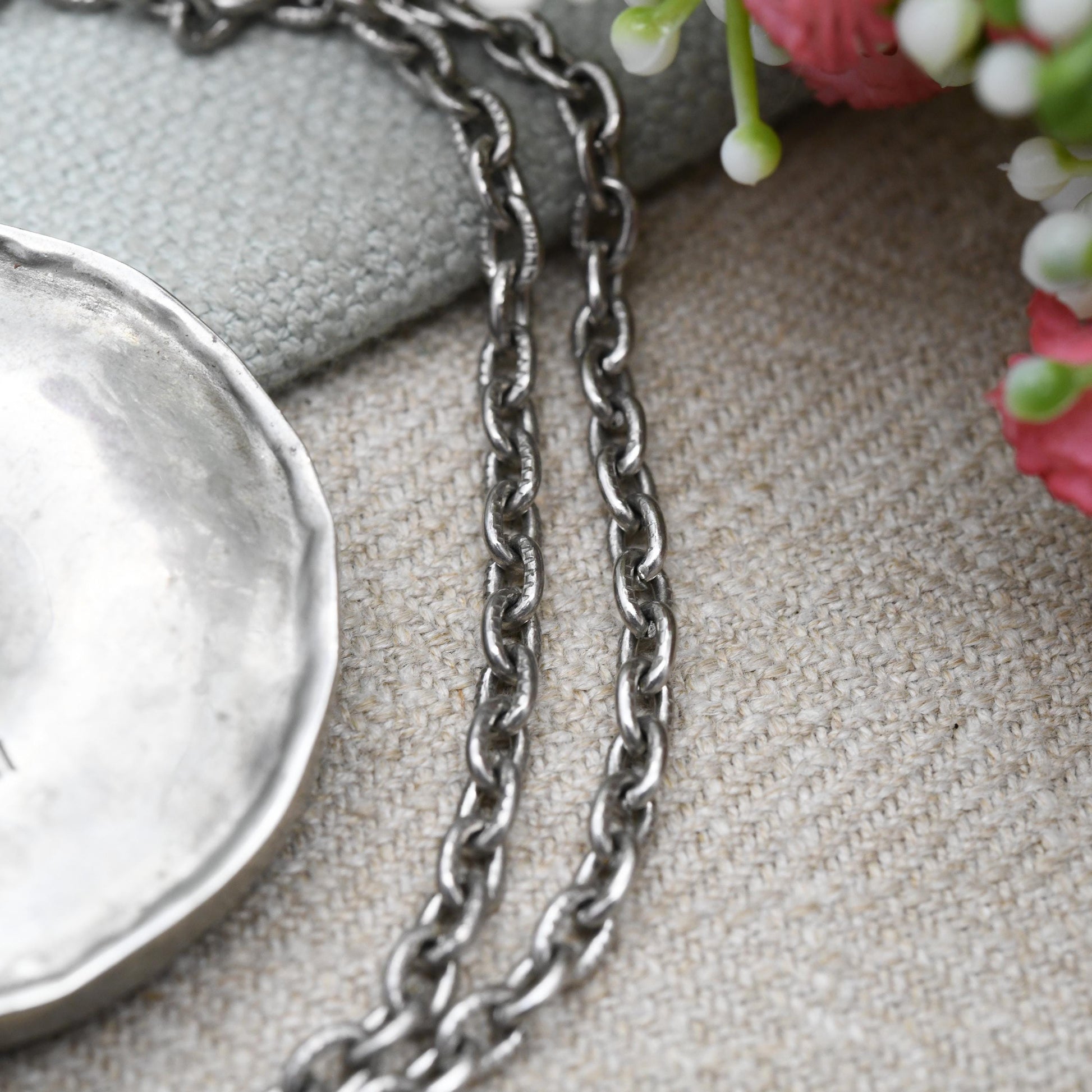 Vintage Long Cross Coin Pendant Necklace by PMM