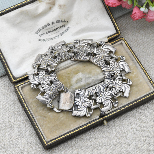 Vintage McClelland Barclay Flower Panel Bracelet c. 1938 to 1943