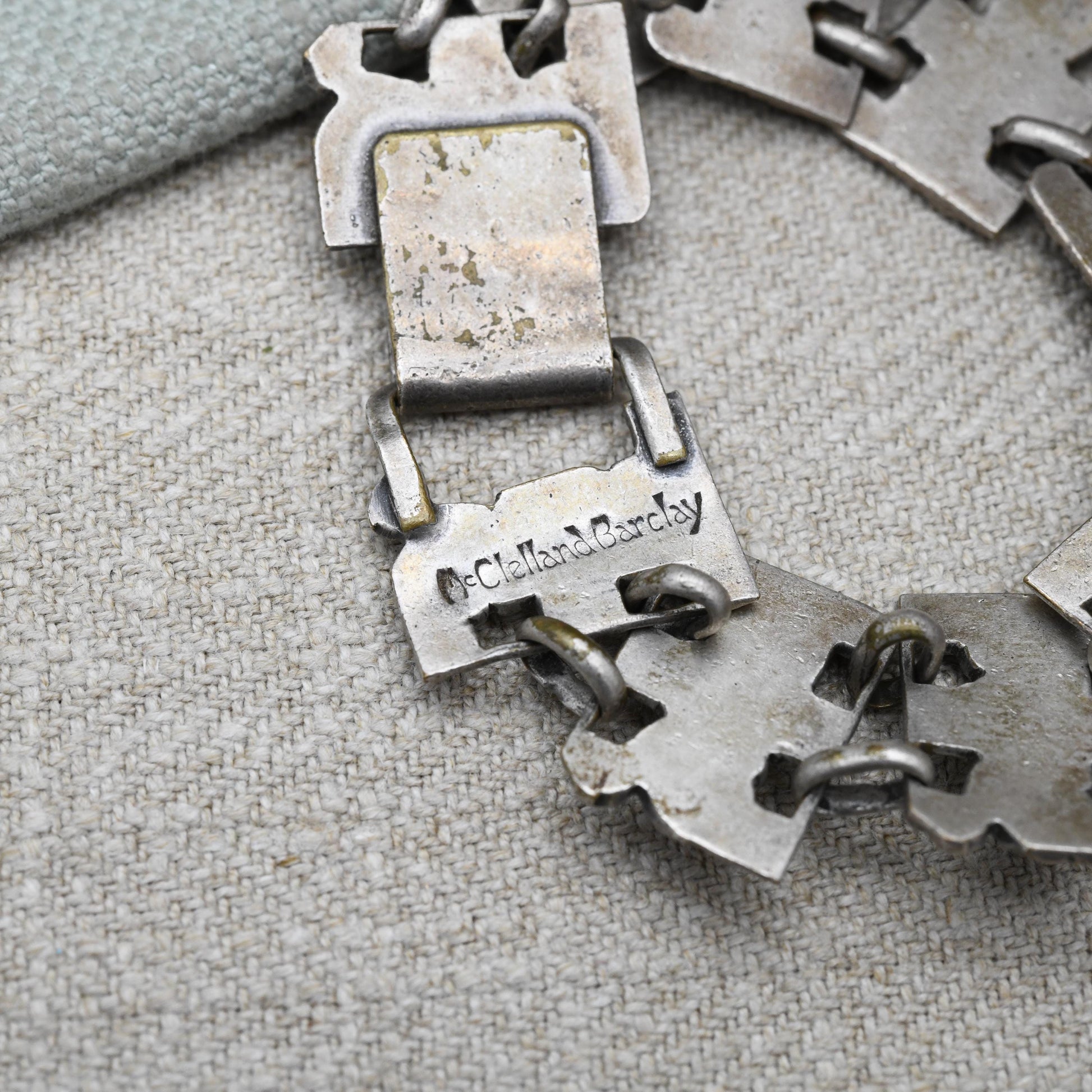 Vintage McClelland Barclay Flower Panel Bracelet c. 1938 to 1943