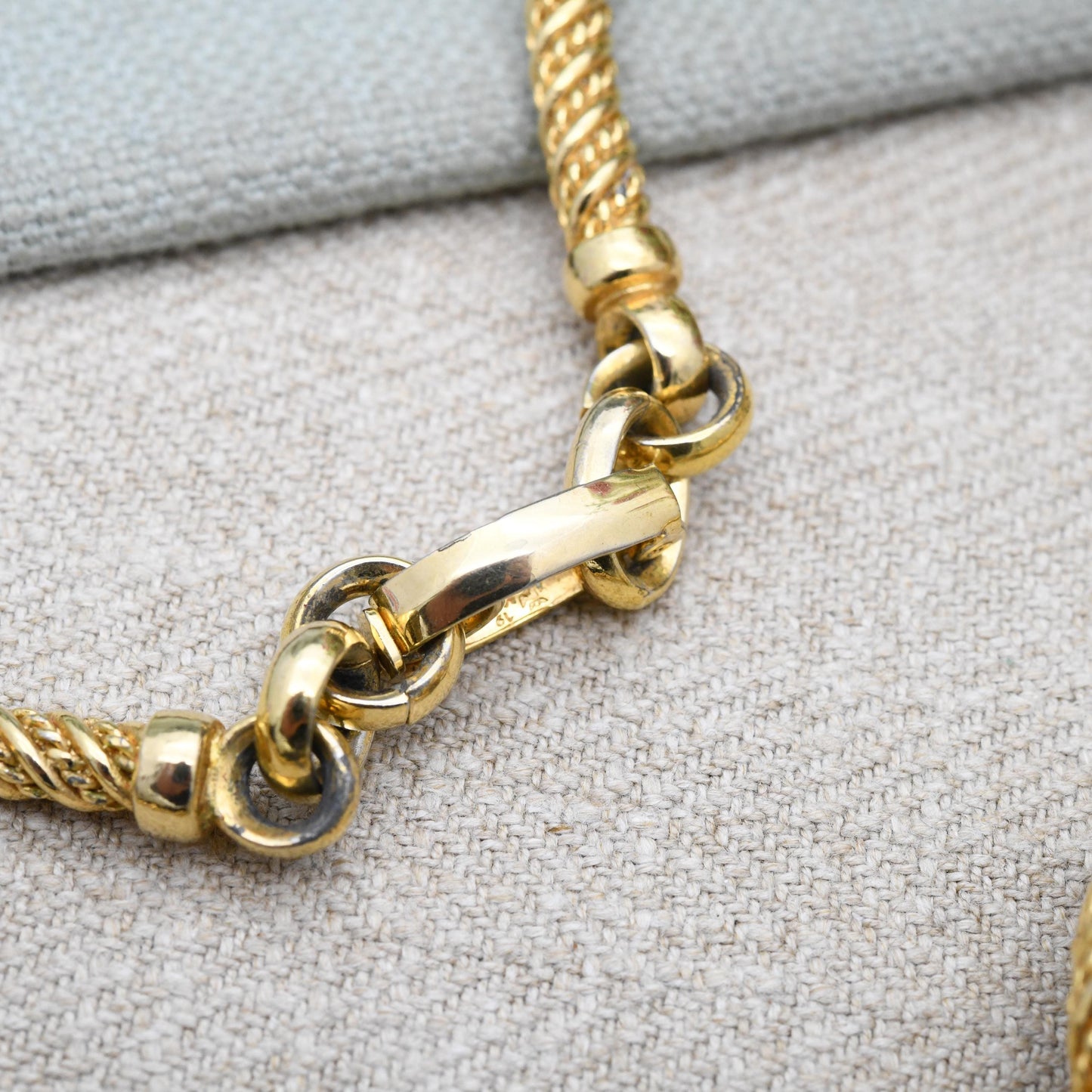 Vintage Grossé Love Knot Necklace 1973 German Designer Signed Jewellery - Gold Plated Crystals Woven Rope Twist Knot of Hercules