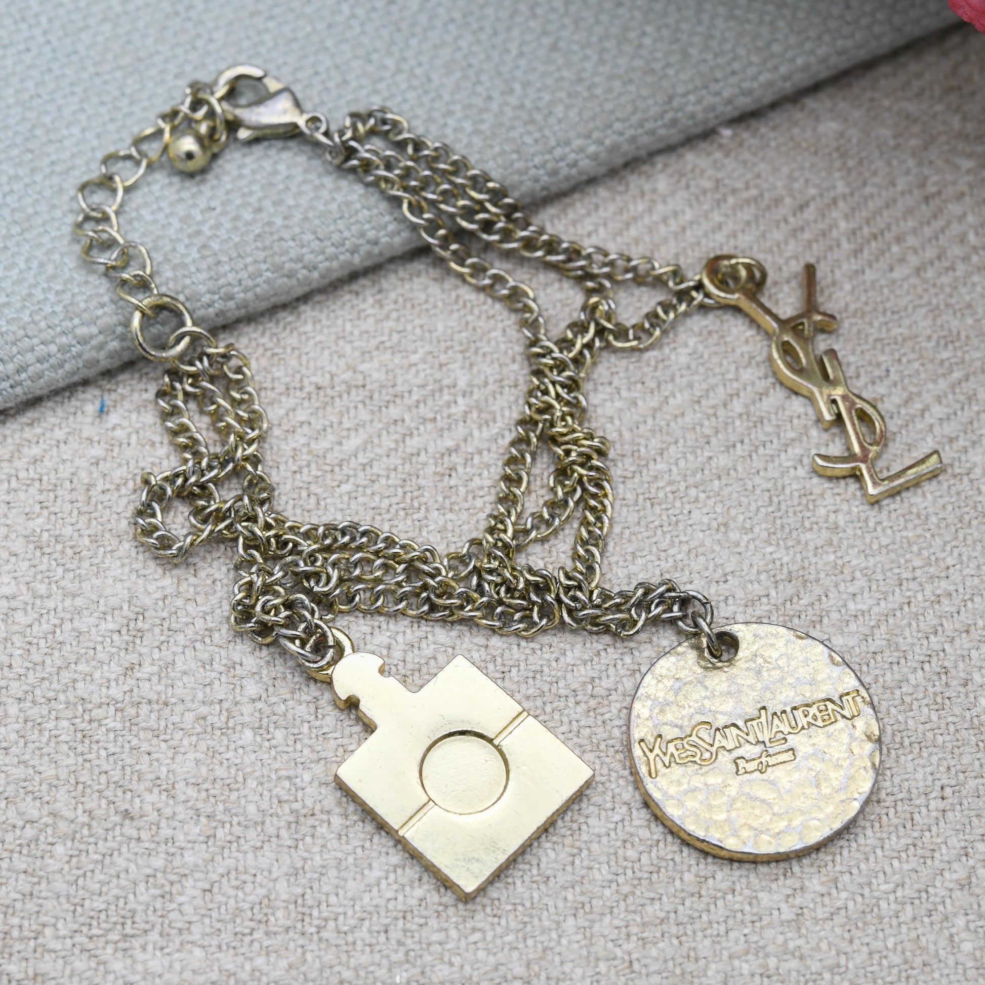 Vintage Yves Saint Laurent YSL Parfums Charm Bracelet c. 2000s Y2K