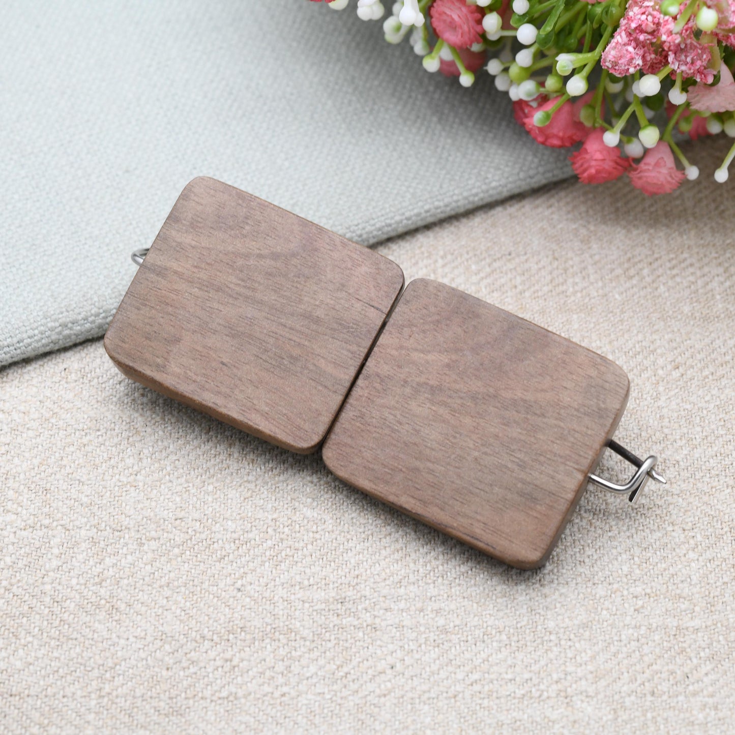 Vintage Mid-Century Teak Wood Brooch MCM - Unusual Wooden Jewellery | Modernist Scandinavian Design