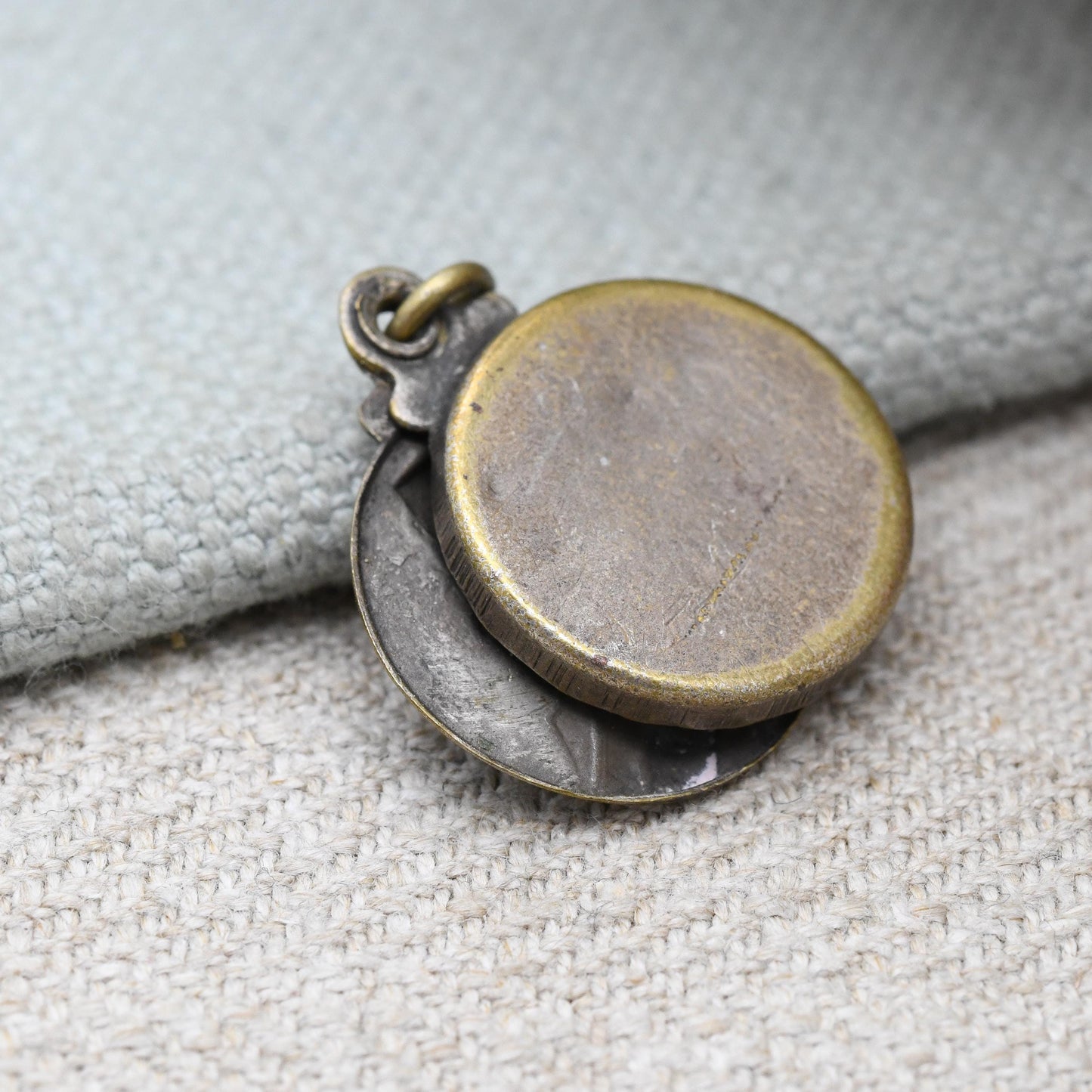 Antique French Napoleon Bonaparte Sliding Locket Pendant - Reliquary Keepsake Token