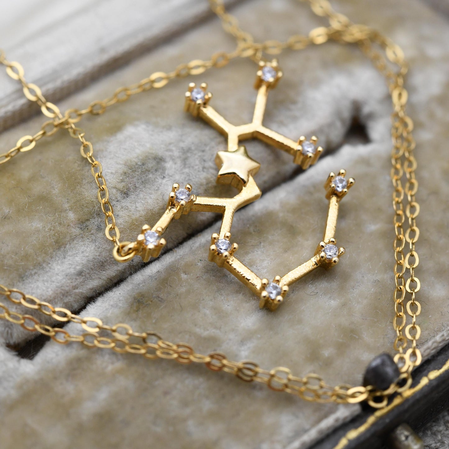 14ct Gold Filled Sagittarius Constellation Star Sign Pendant Necklace
